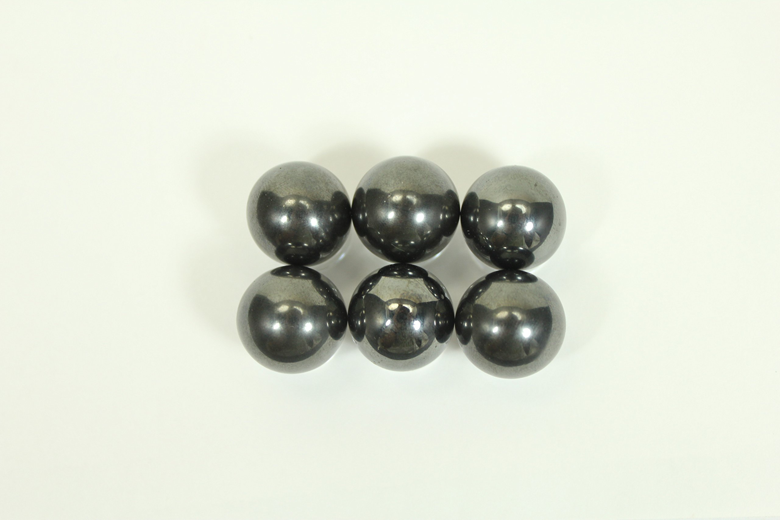 Premium Hematite Marbles Set of 6 - Magnetic Stone Therapy Balls for Stress Relief & Meditation | Perfect for Home Spa, Office Relaxation & Feng Shui Decor