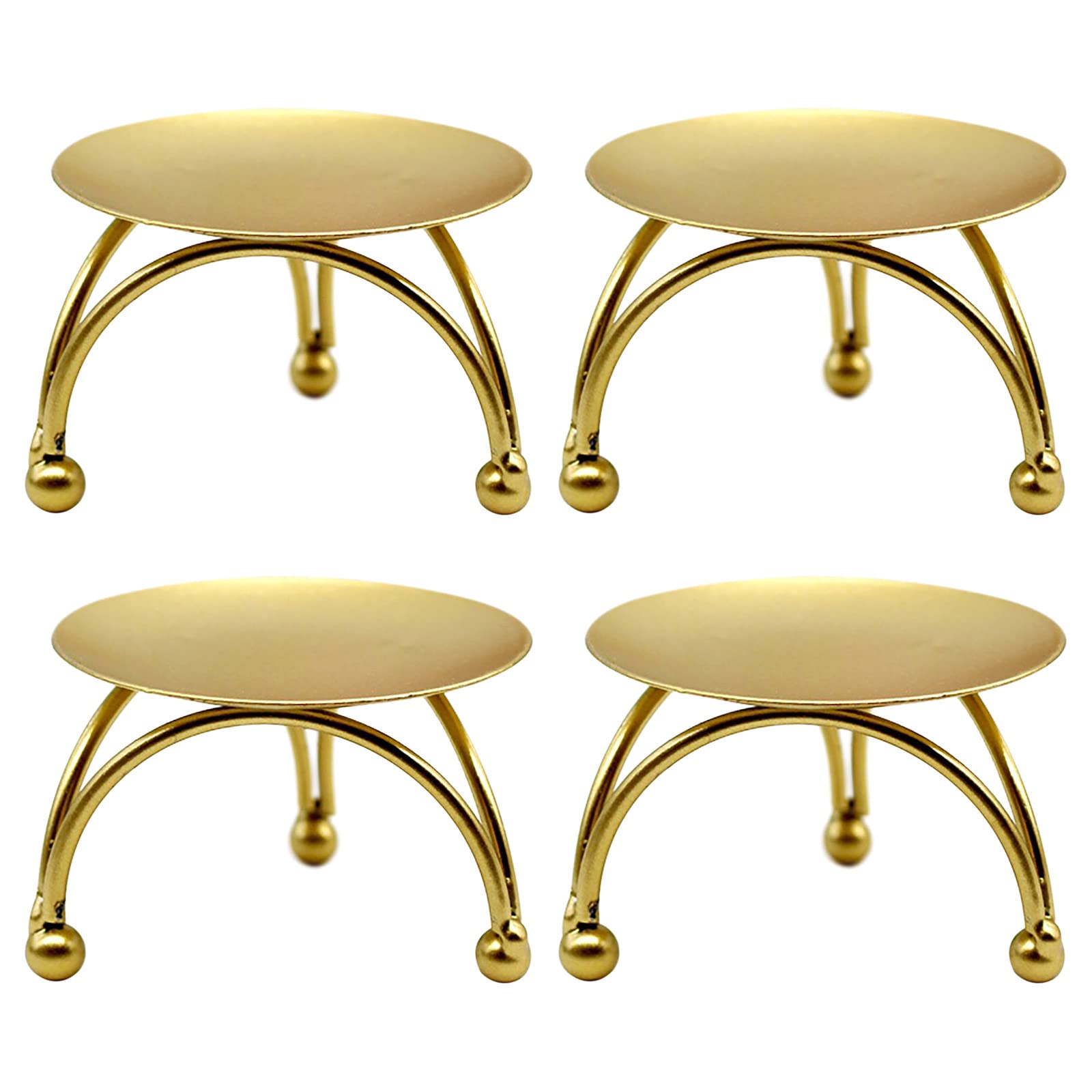 UOCUFY Geometric Round Wrought Iron Tealight Candle Holder - Gold Metal Desktop Decorative Candlestick for Home, Wedding, Party & Romantic Ambiance (Size C)