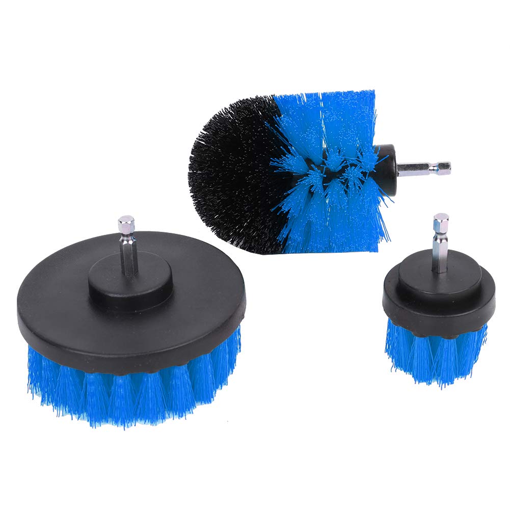 Tbest Power Scrubber Brush Drill Cleaning Kit - 3Pcs Multifunctional Drill Brush Set with Universal Attachments for Bathroom, Kitchen, Floor, Wall & Car Tire Cleaning (Blue) - Perfect for Deep Cleaning Grout, Tile, Bathtubs & Outdoor Surfaces