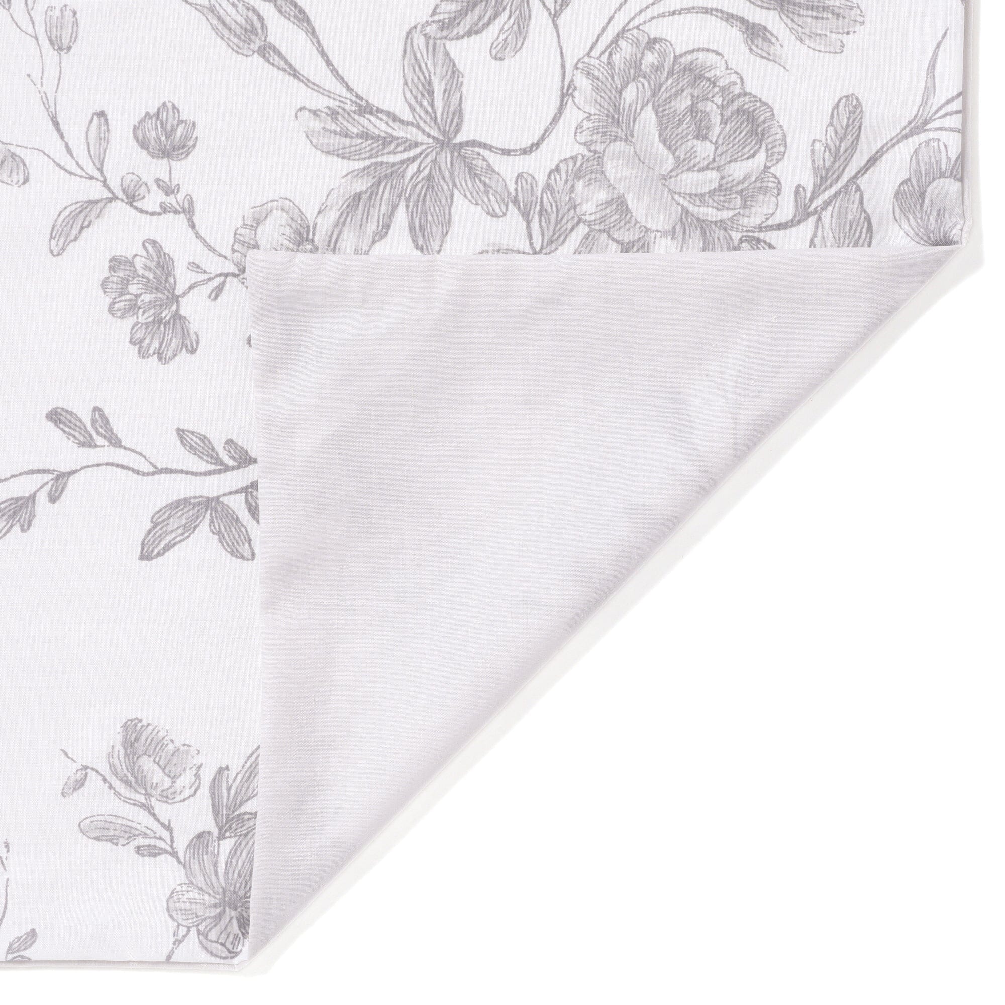 Classic Floral Duvet Cover Set Double Size Grey - Soft & Breathable Bedding for Cozy Bedroom Decor
