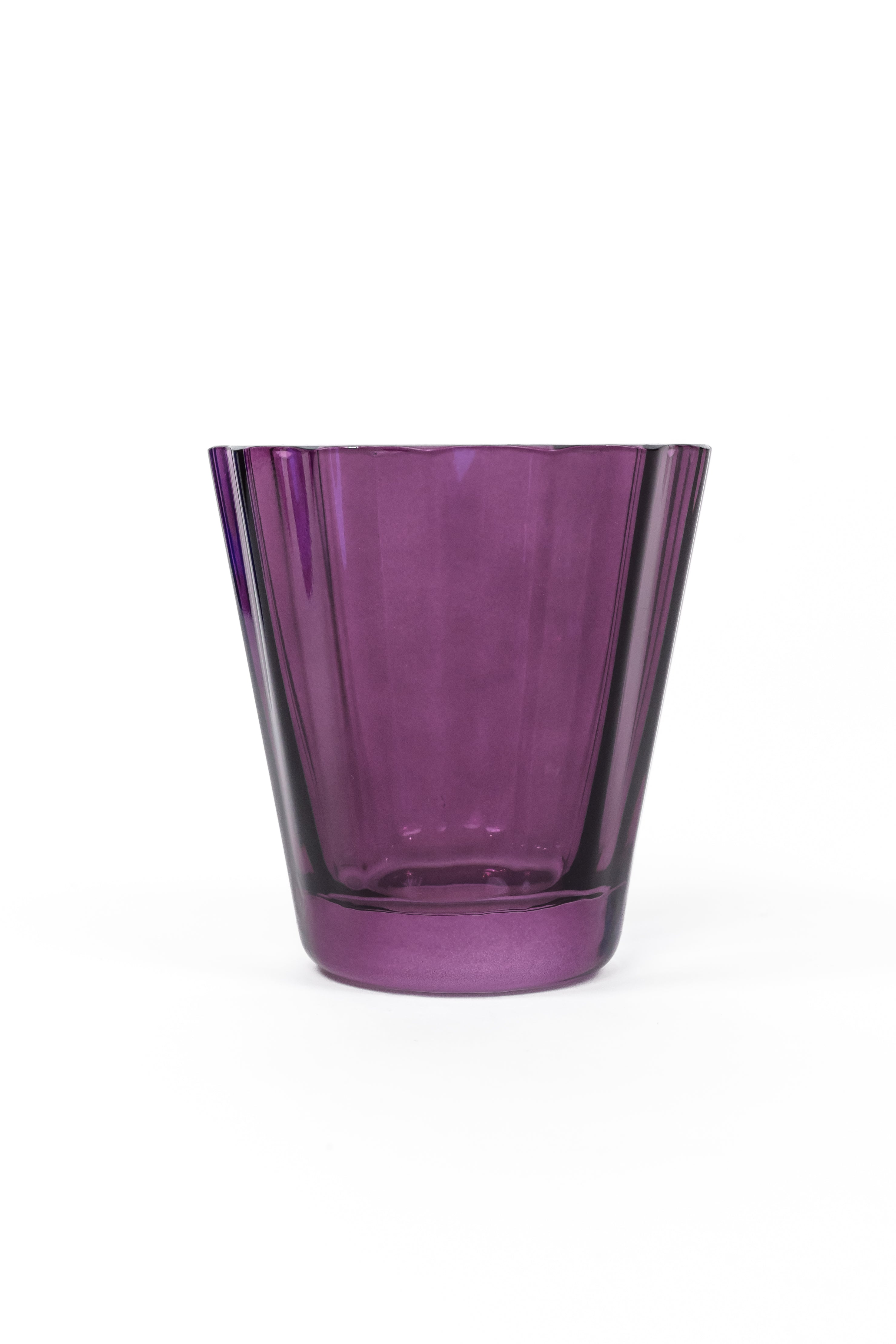 Estelle Colored Sunday Lowball Glasses - Set of 6 Amethyst Purple Cocktail Glasses for Home Bar, Party & Entertaining
