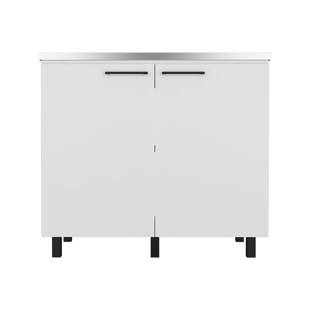 Tuhome Napoles 2 Utility Sink with Cabinet - Stainless Steel Countertop for Laundry Room, Garage & Workshop - Heavy Duty Commercial Grade Sink with Storage