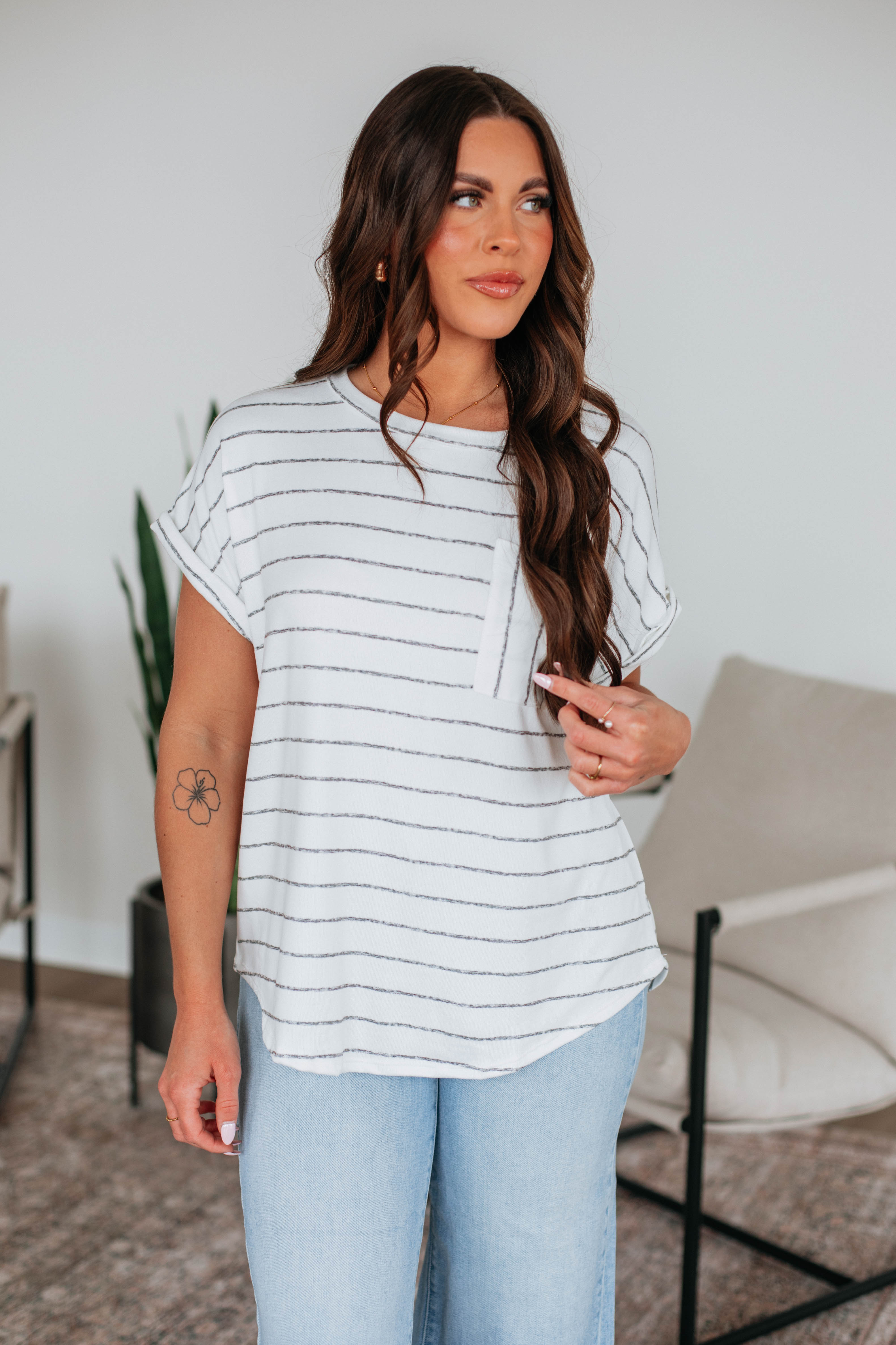 Bower Striped T-Shirt for Men - Soft Cotton Casual Tee - Perfect for Everyday Wear, Outings & Layering
