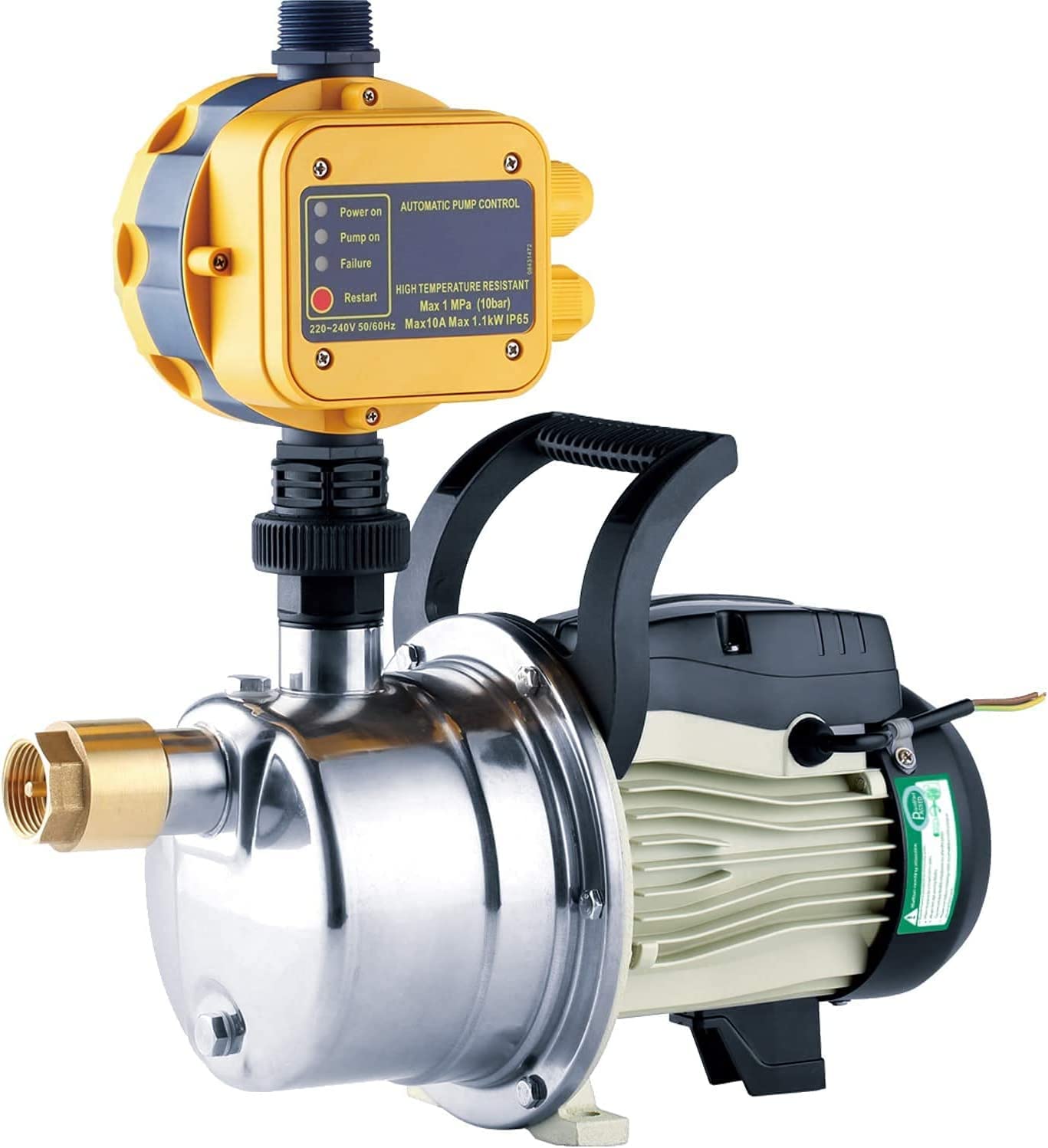 1/2 HP On Demand Household Water Booster Pump - 14GPM 110V Shallow Well Pump for High Volume Irrigation & Lawn Sprinkler Systems - Self Priming Home Water Pressure Booster - Perfect for Gardens, Farms & Residential Water Supply
