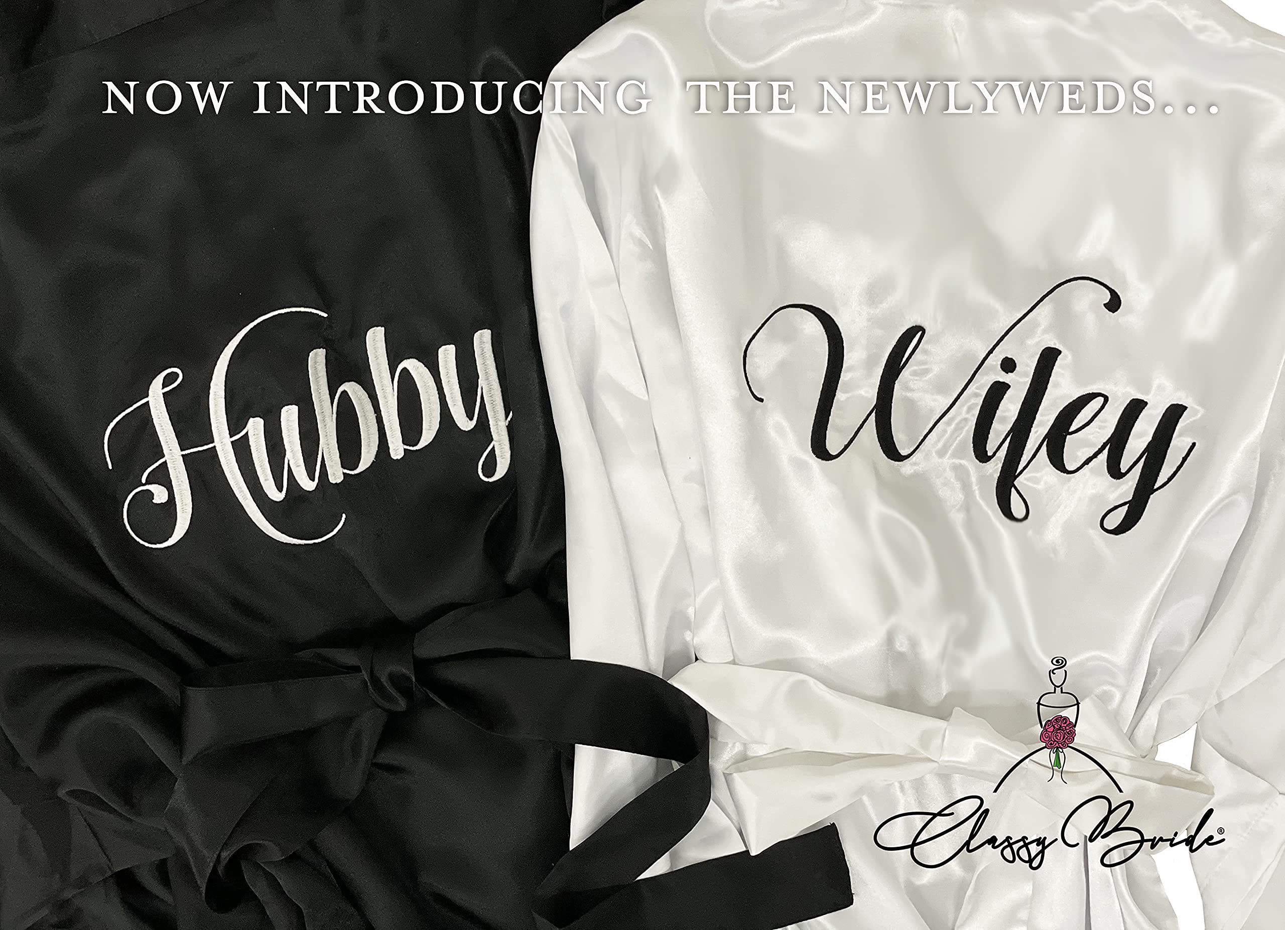 Elegant Satin Robe for Brides & Grooms - Luxury Wedding Loungewear for Honeymoon & Bridal Shower - Perfect for Getting Ready Photos & Romantic Evenings