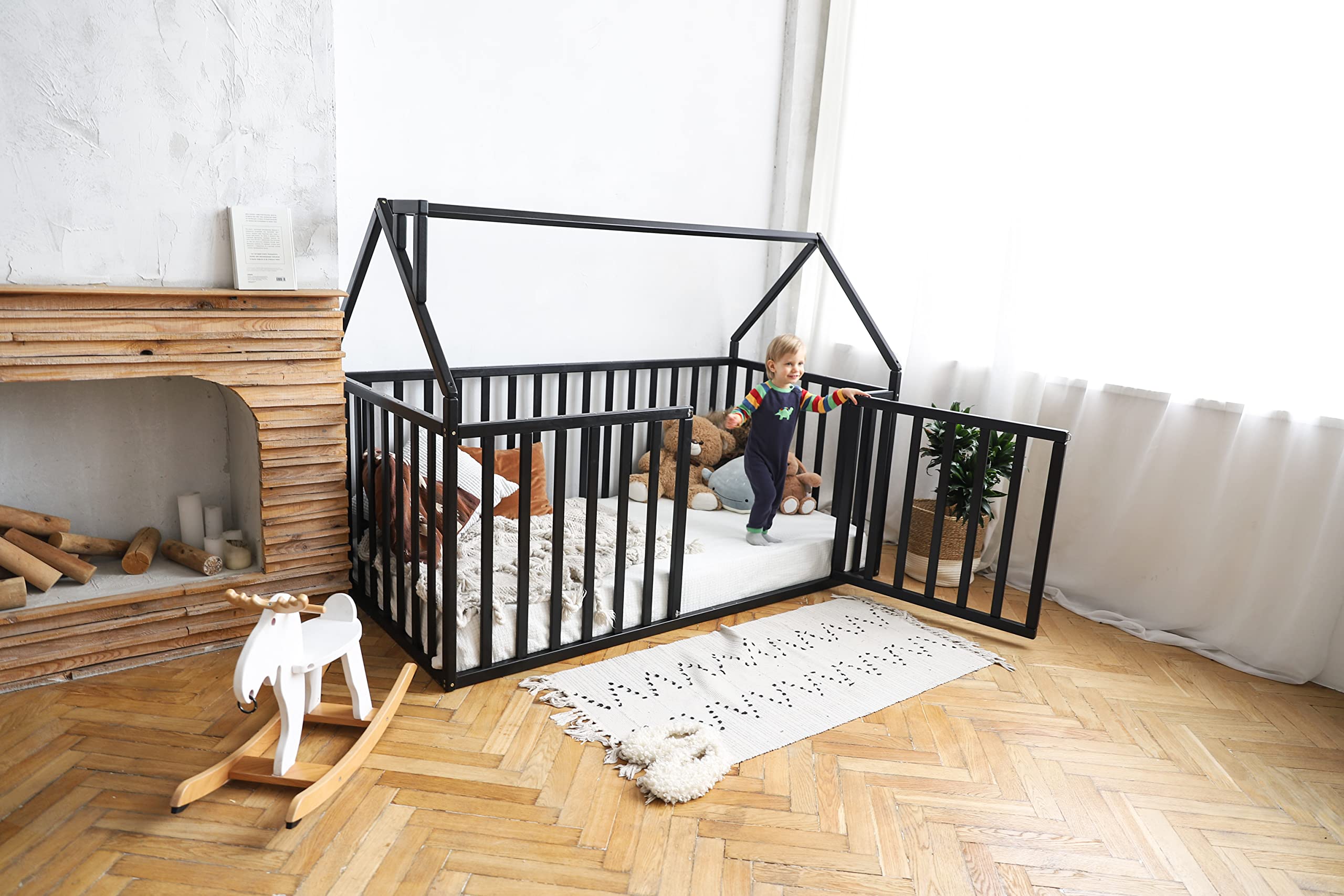 BUSYWOOD Montessori Toddler Bed with 31.4