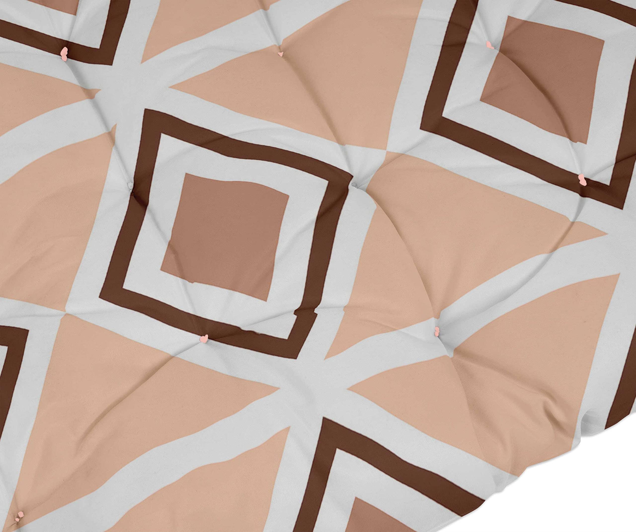 Quilted Thick Padded Seat Cushion for Rocking Chair, Sofa & Recliner - 74 x 23 Inches with Ties - Peach Color - Perfect for Outdoor Garden, Terrace & Bench Use