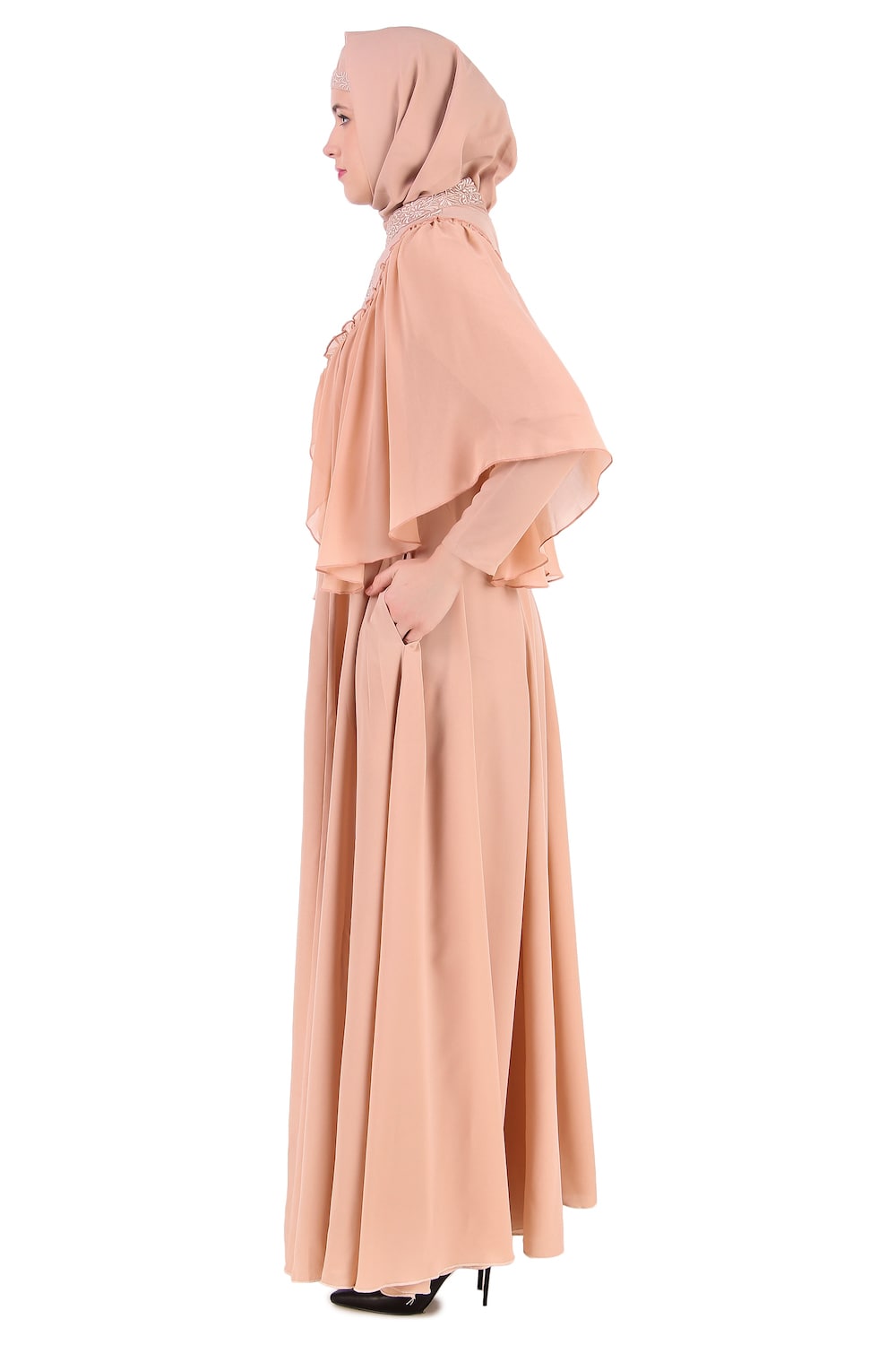Elegant Frilled Top Anarkali Abaya Dress for Women - Perfect for Eid, Weddings & Special Occasions