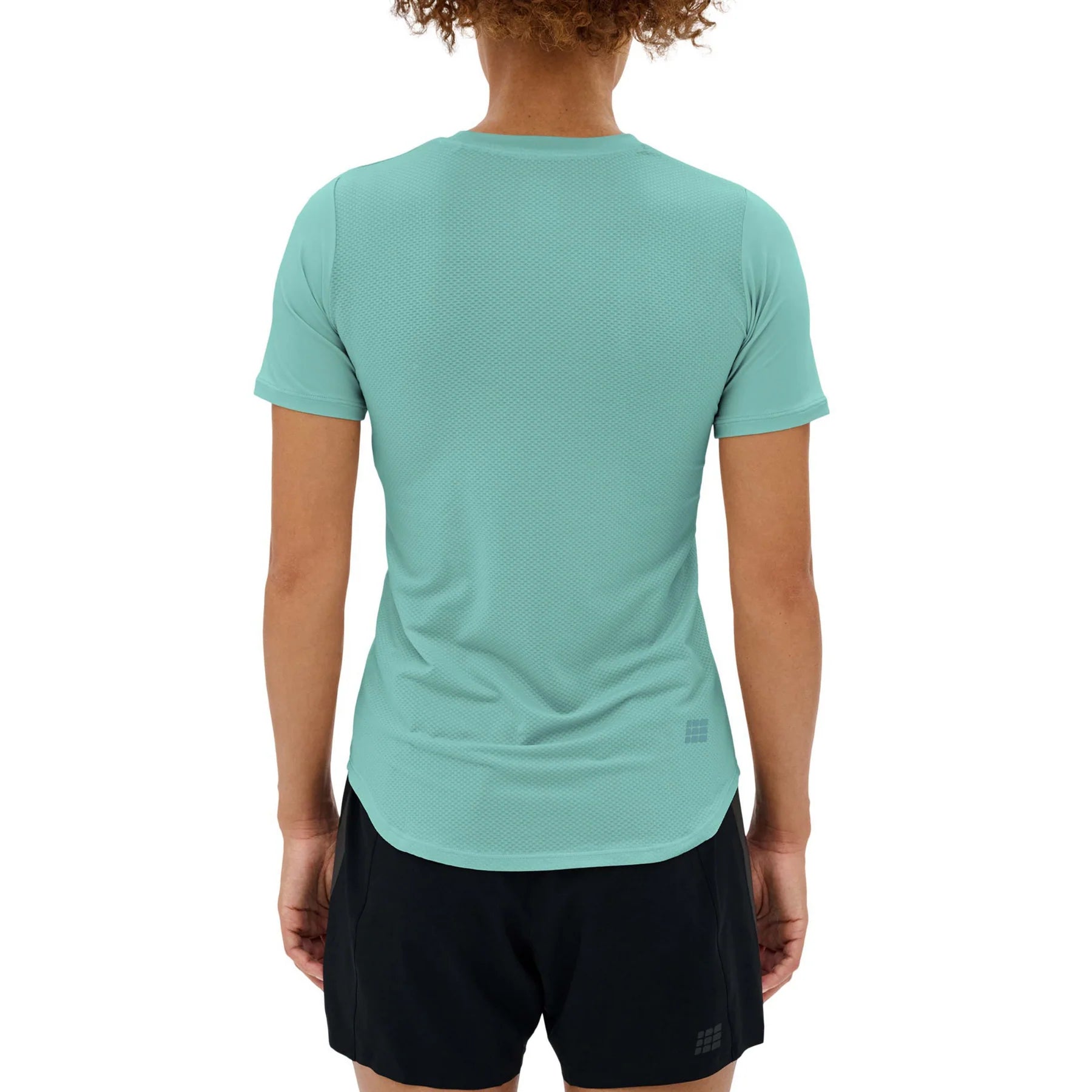 CEP Women's The Run Shirt V5 - Light Blue Round Neck Short Sleeve Running Top for Women | Perfect for Jogging, Gym Workouts & Outdoor Activities
