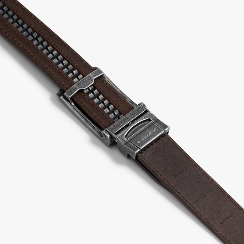 Premium Full Grain Leather Belt for Men - Genuine Brown Leather with Custom Square Buckle - Durable & Stylish for Casual, Business & Formal Wear
