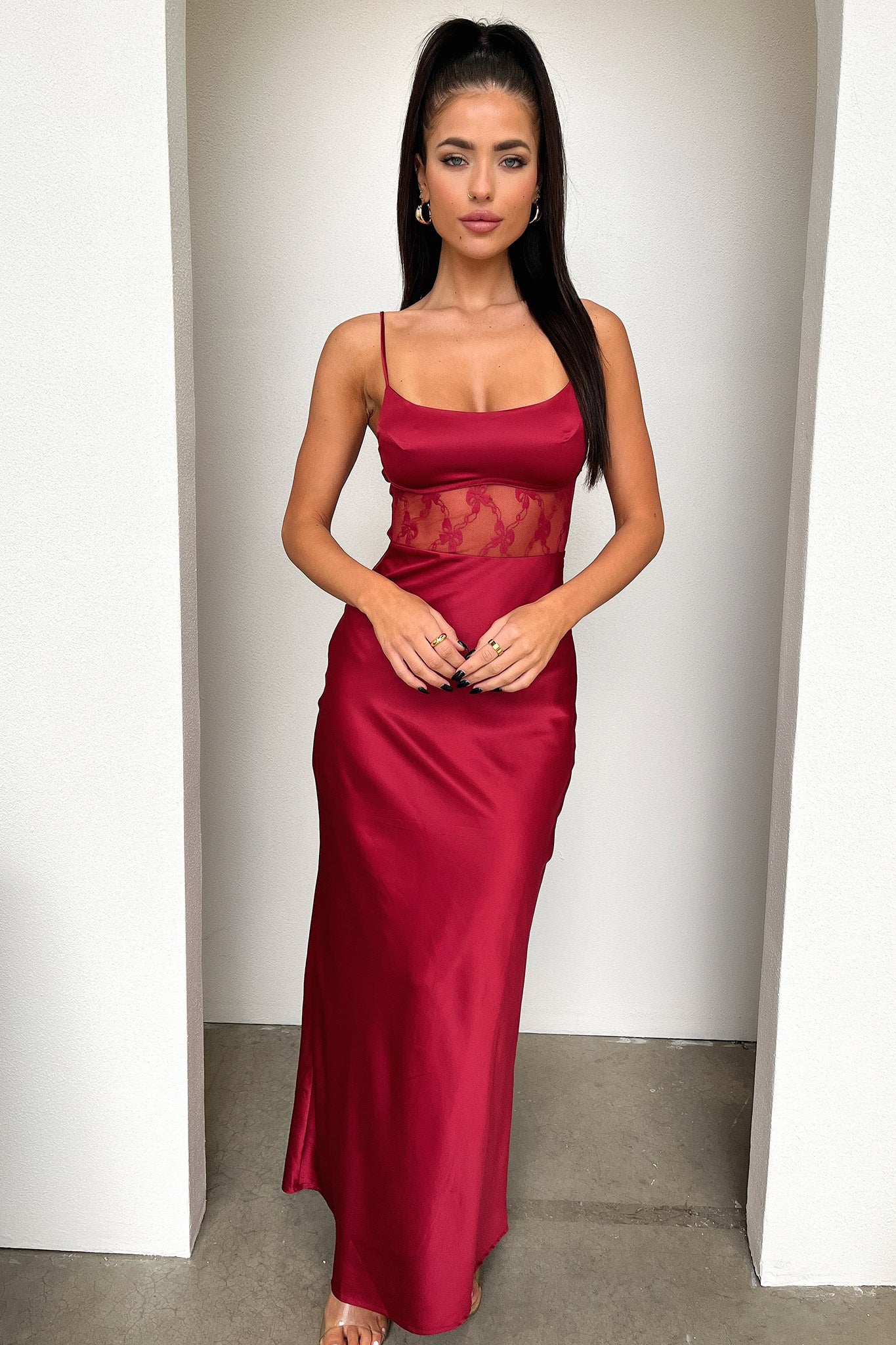 Azaria Women's Red Maxi Dress - Flowy Long Summer Dress for Beach, Vacation & Casual Wear
