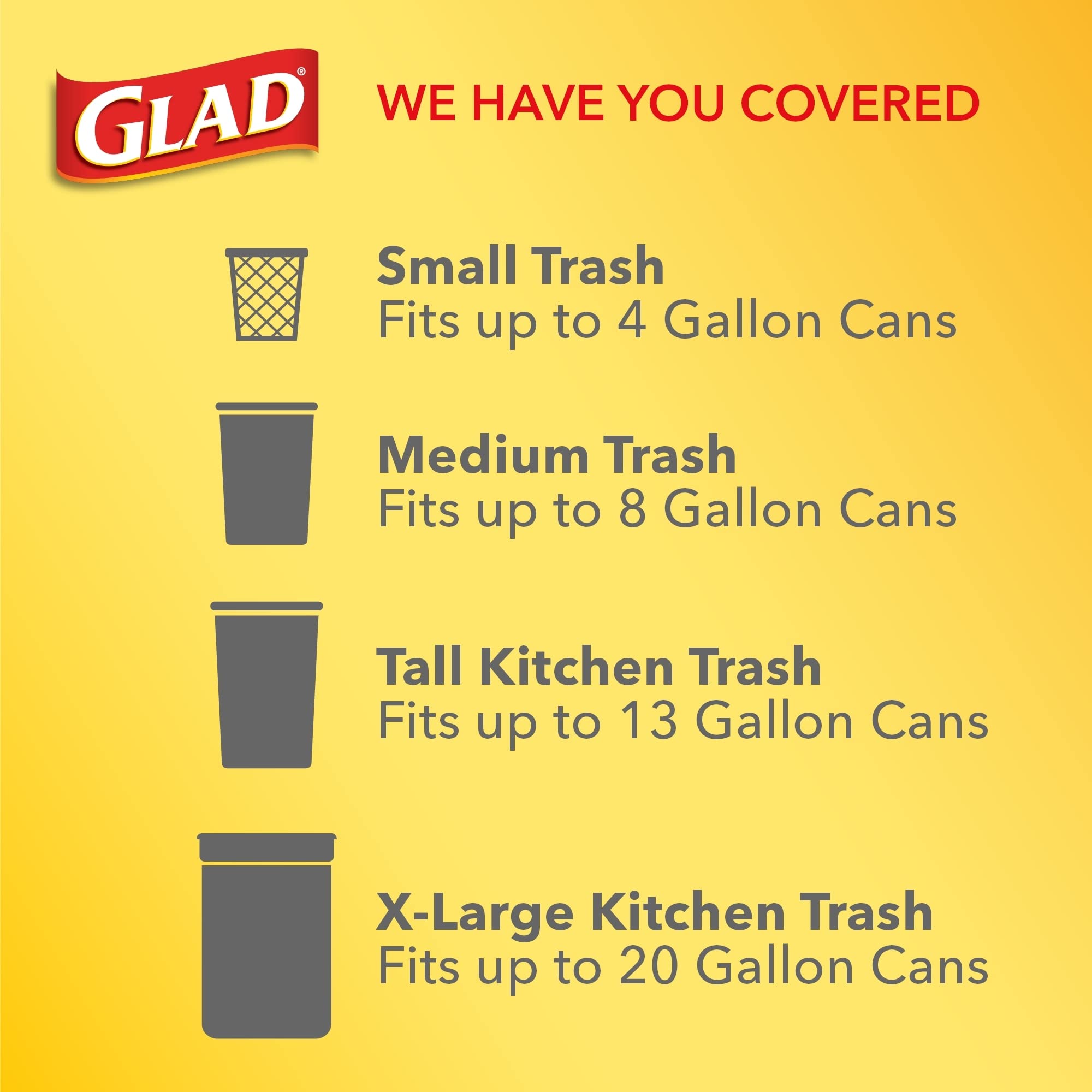 Glad ForceFlex Tall Kitchen Drawstring Trash Bags with OdorShield Technology - 13 Gallon Capacity (23.74