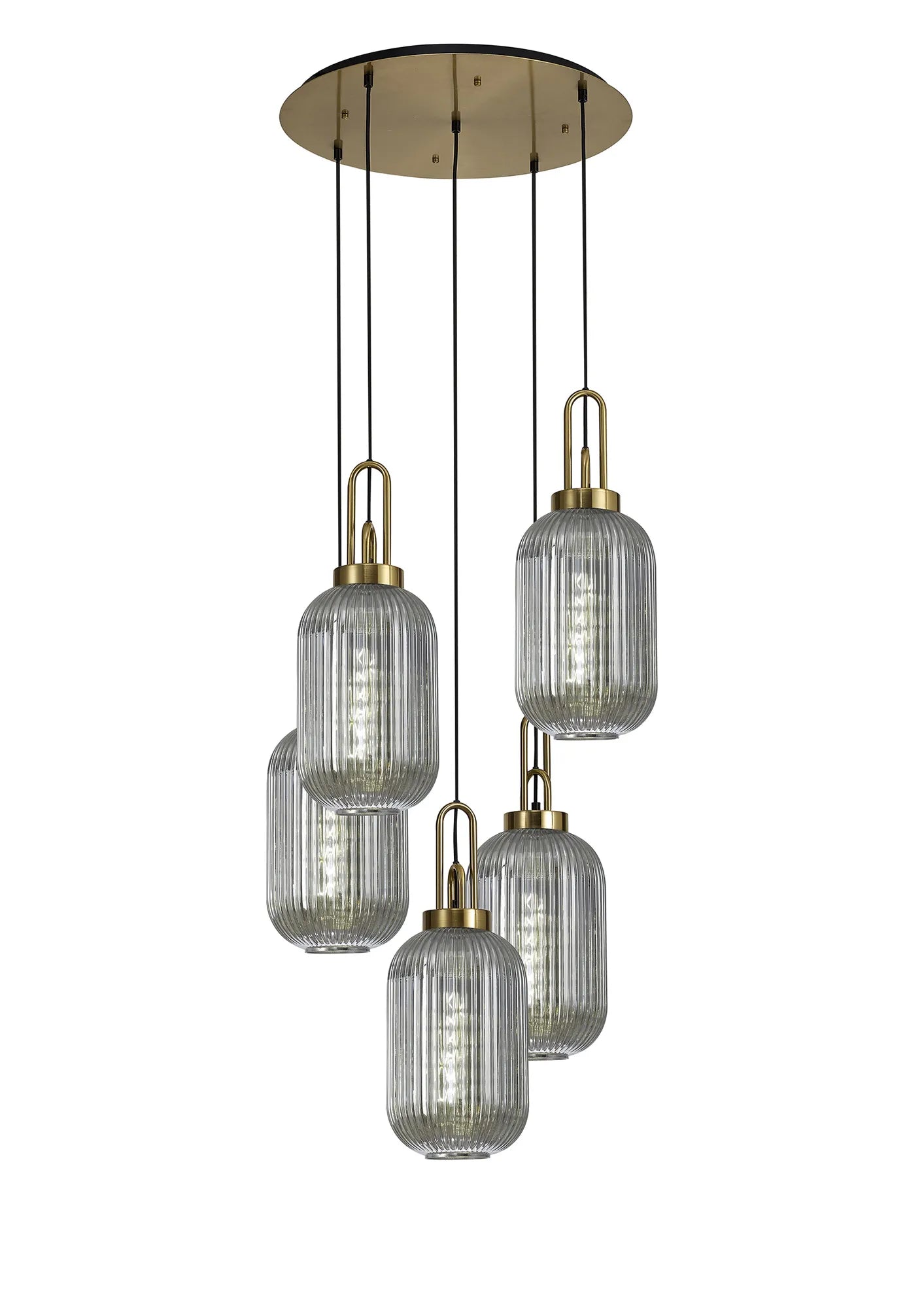 Stylish Cadiz 5-Light Cluster Pendant Light Fixture - Modern Ceiling Lighting for Dining Room, Kitchen & Living Room