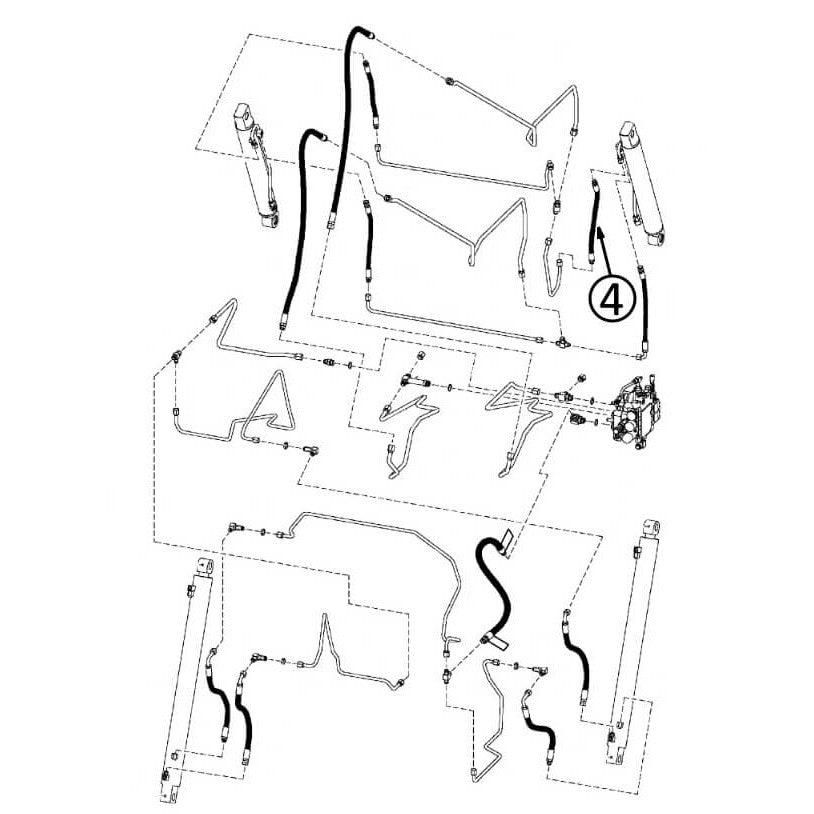 Bobcat 883 Hydraulic Hose for Right Hand Loader Bucket Tilt Cylinder Rod End #4 - Replacement Part for Skid Steer Loaders, Excavators & Construction Equipment