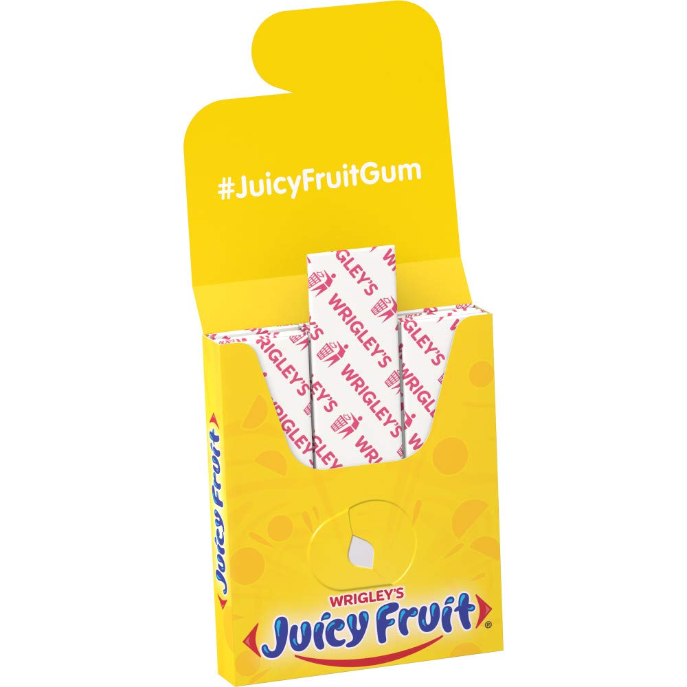 Juicy Fruit Original Bubble Chewing Gum - 15 Pieces (10 Pack) - Fresh Flavor for On-the-Go, Office & Travel Snacking