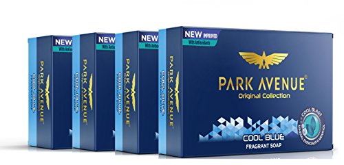 Park Avenue Cool Blue Men's Soap - 125g (4 Pack - Buy 3 Get 1 Free) | Refreshing Fragrance for Daily Shower & Gym Use