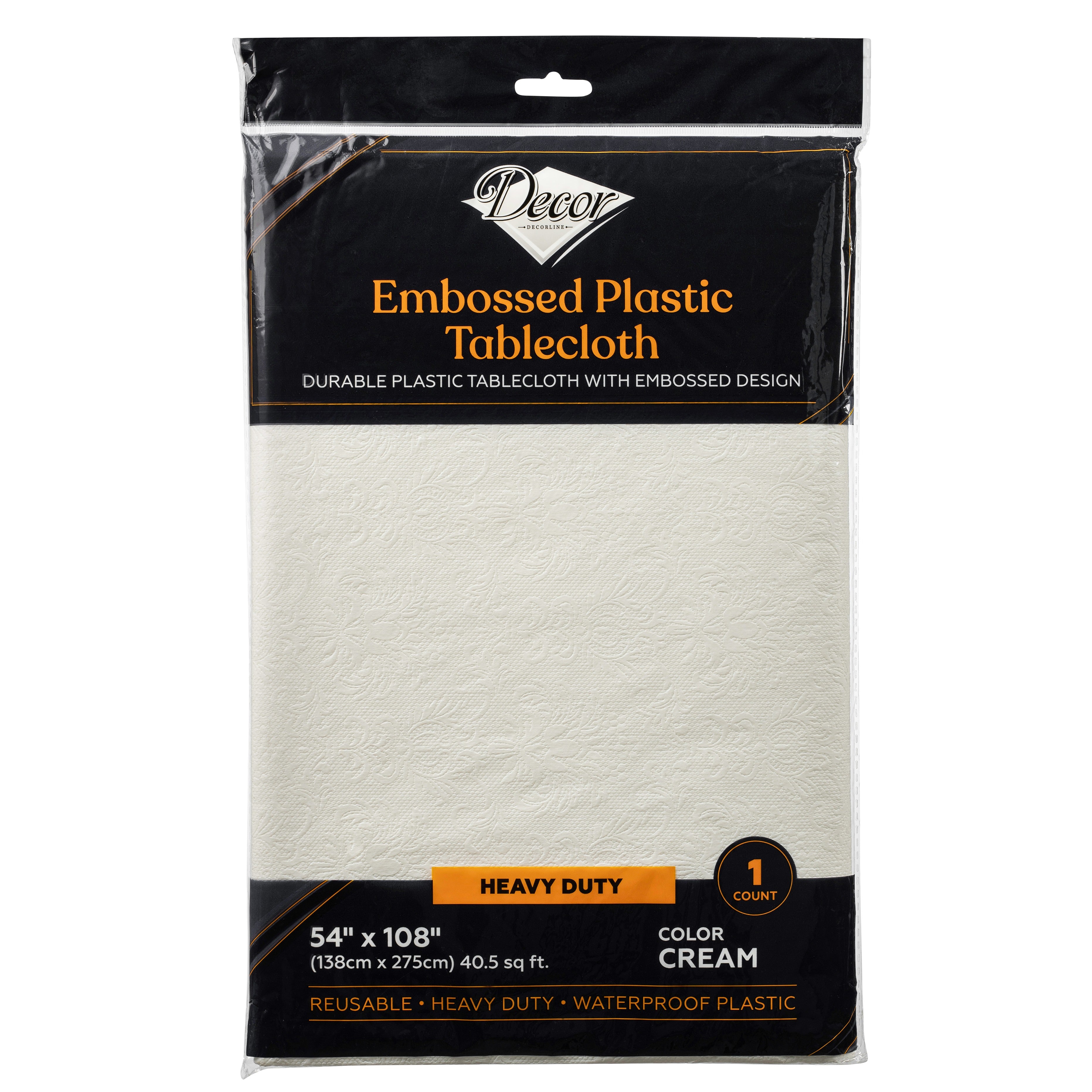 Premium Embossed Plastic Tablecloth 54
