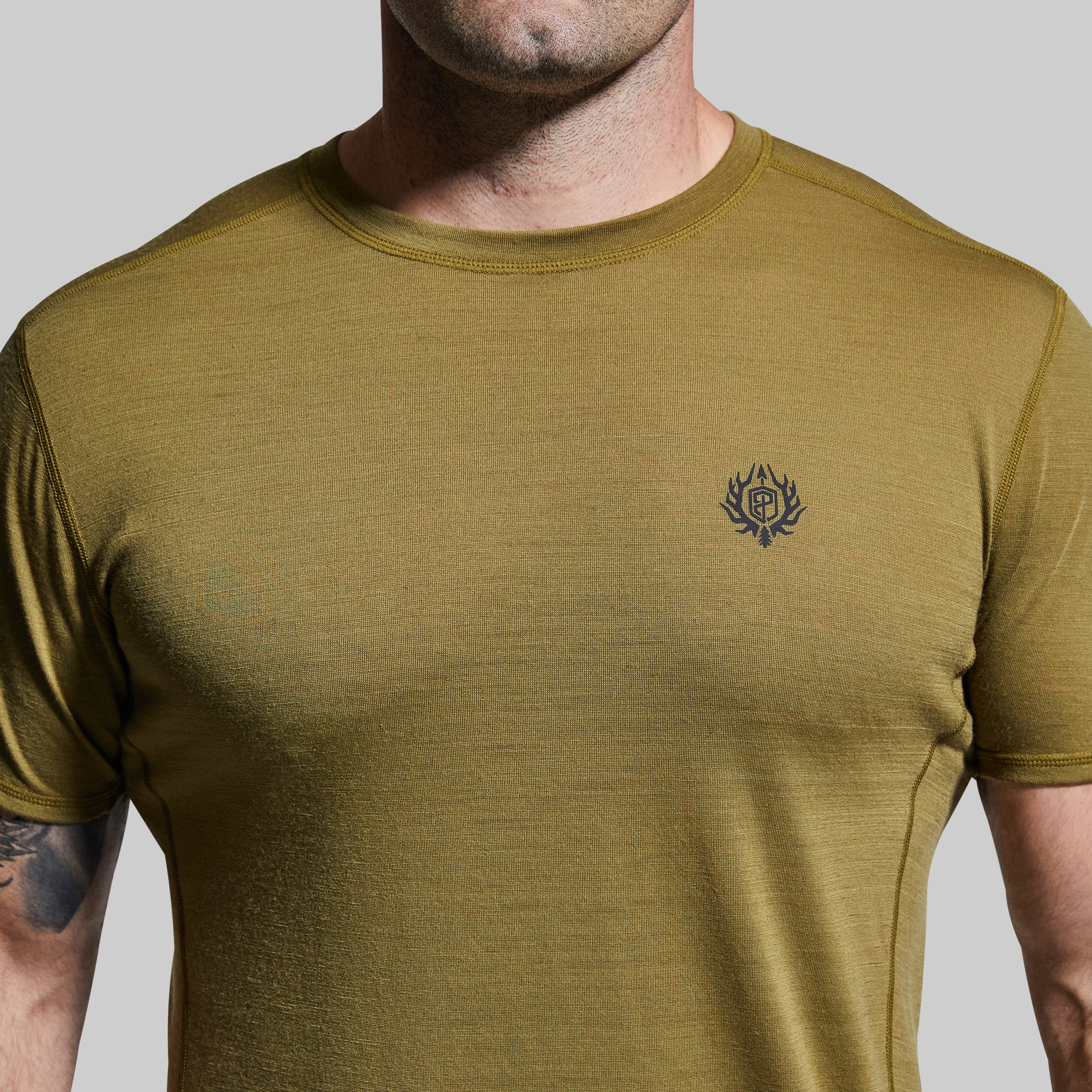 Ridgeline Tee - Premium Cotton Men's T-Shirt in Deep Moss Green | Comfortable & Stylish Casual Wear for Outdoor Adventures & Everyday Use