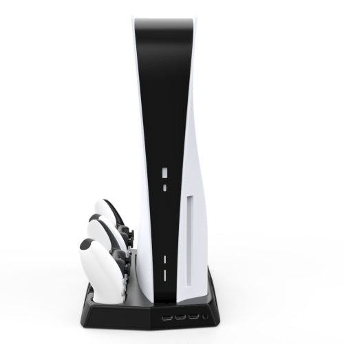 3 in 1 Vertical Stand with Cooling Fans & Charging Dock for PS5 Console & Digital Edition - Dual Controller Charger for Gaming Setup & Entertainment Center Accessories