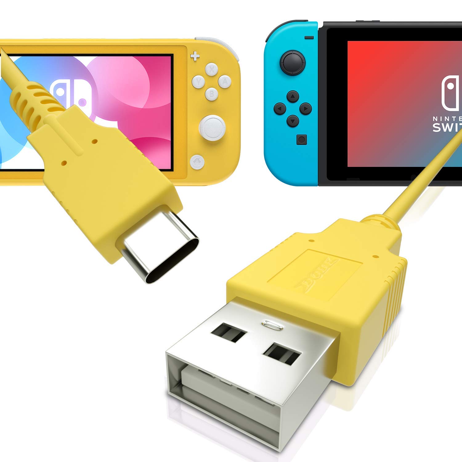 HEATFUN USB C Fast Charging Cable for Nintendo Switch & MacBook - Portable Charger for Gaming & Travel