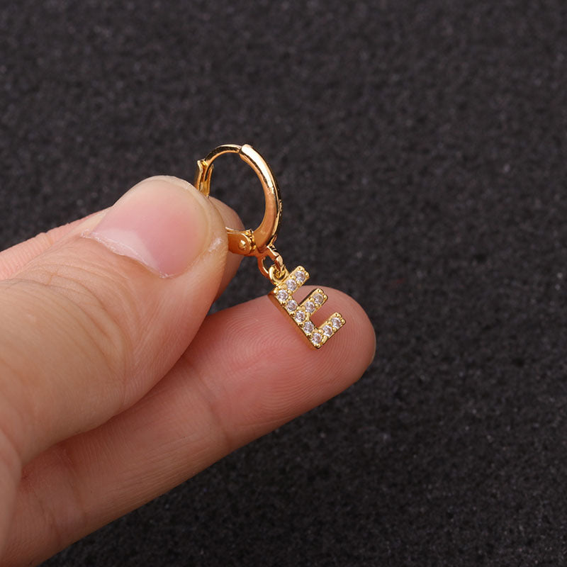 18K Gold Alphabet Initial Dangle Earrings - Small Hoop Letter Earrings for Women | Personalized Name Jewelry Gift | Perfect for Everyday Wear, Date Nights & Special Occasions