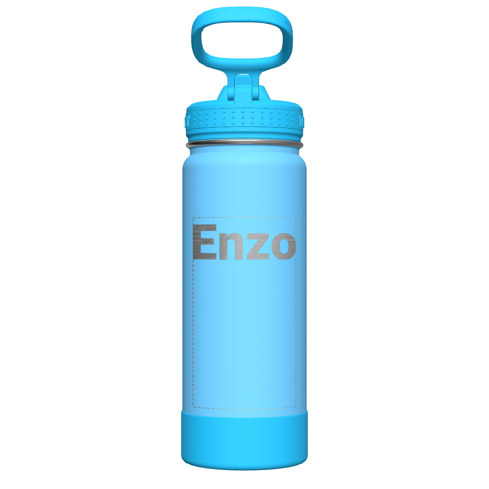 Glow in The Dark Water Bottle with Straw Lid for Kids - Customized Name - Perfect for School, Sports & Outdoor Activities