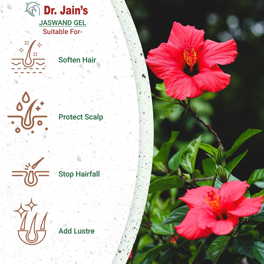 DR.JAIN'S Hibiscus Hair Gel 100g - Natural Hair Care for Growth, Shine & Scalp Health | Perfect for Daily Styling & Damaged Hair Repair