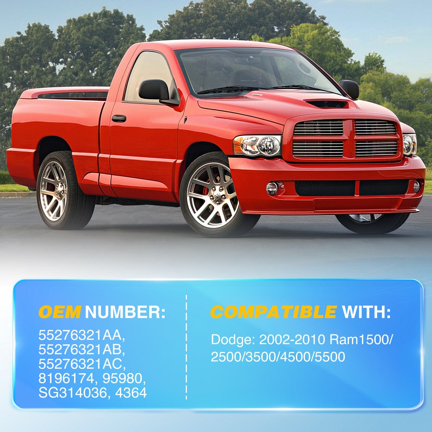 2 PCS Lift Support Struts Replacement for Dodge Ram 1500/2500/3500/4500/5500 (2002-2010) - Front Hood Gas Springs Shock Rods - Perfect for Easy Hood Access & Maintenance