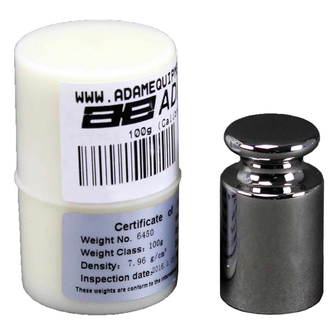 Adam Equipment ASTM 4-100g Precision Weight - 100g Capacity, 0.1mg Readability - Lab Calibration Weights for Jewelry Scales, Scientific Research & Industrial Measurement