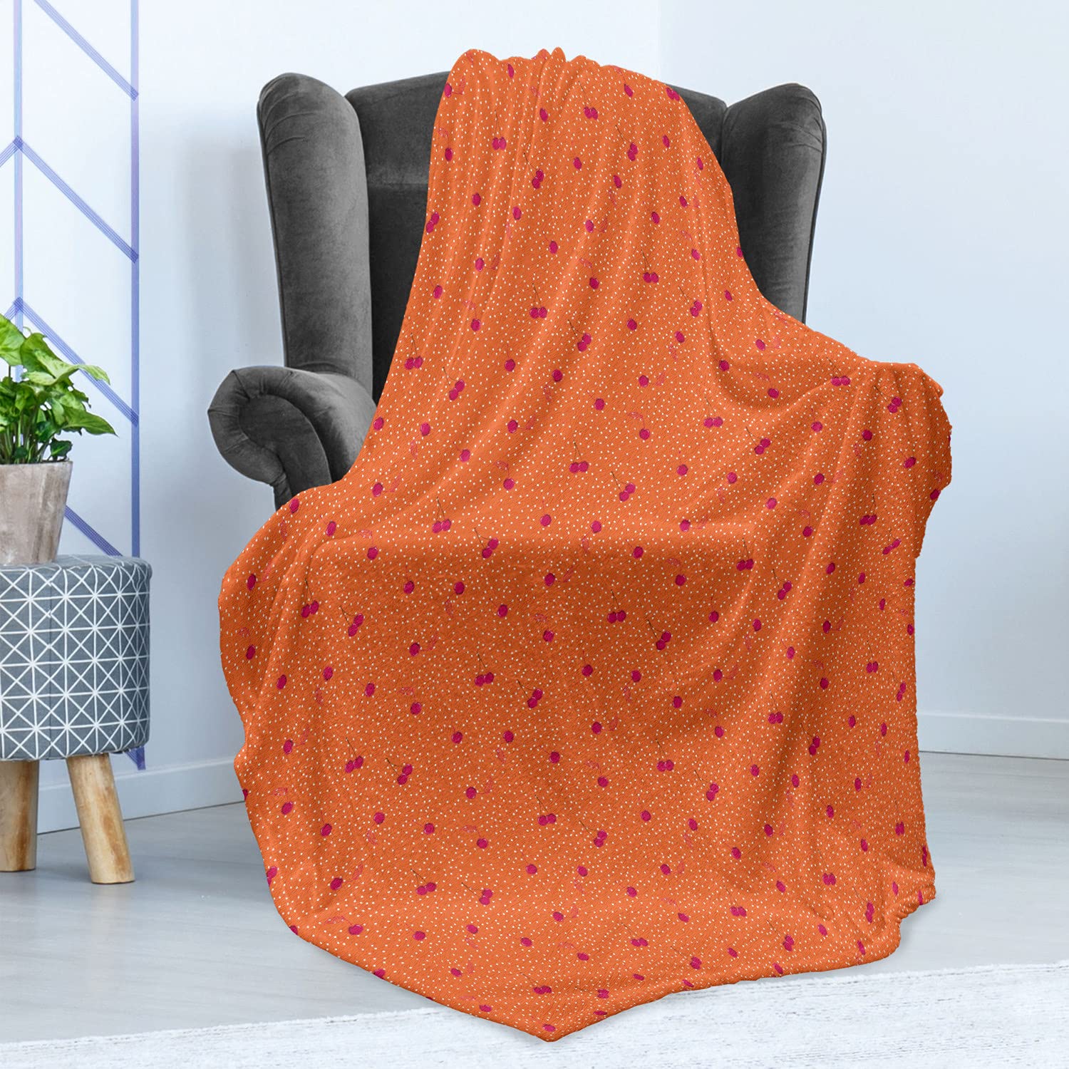 Ambesonne Polka Dots Fleece Throw Blanket - 50