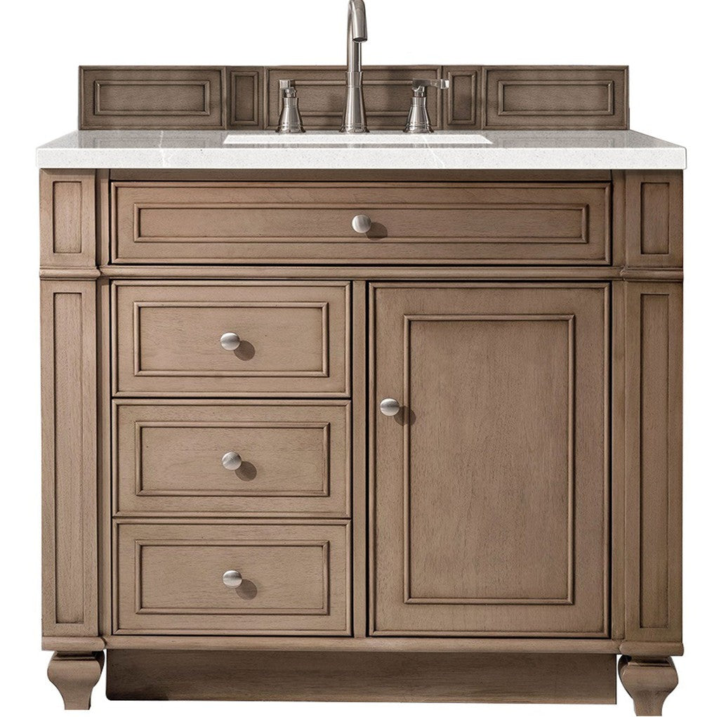 James Martin Vanities Bristol Collection 36 Inch Single Bathroom Vanity in Whitewashed Walnut with Countertop Options - Perfect for Modern Bathroom Renovations and Home Upgrades