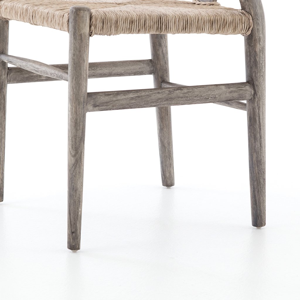 Weathered Grey Teak Dining Chair - Modern Farmhouse Style for Kitchen, Dining Room & Outdoor Patio