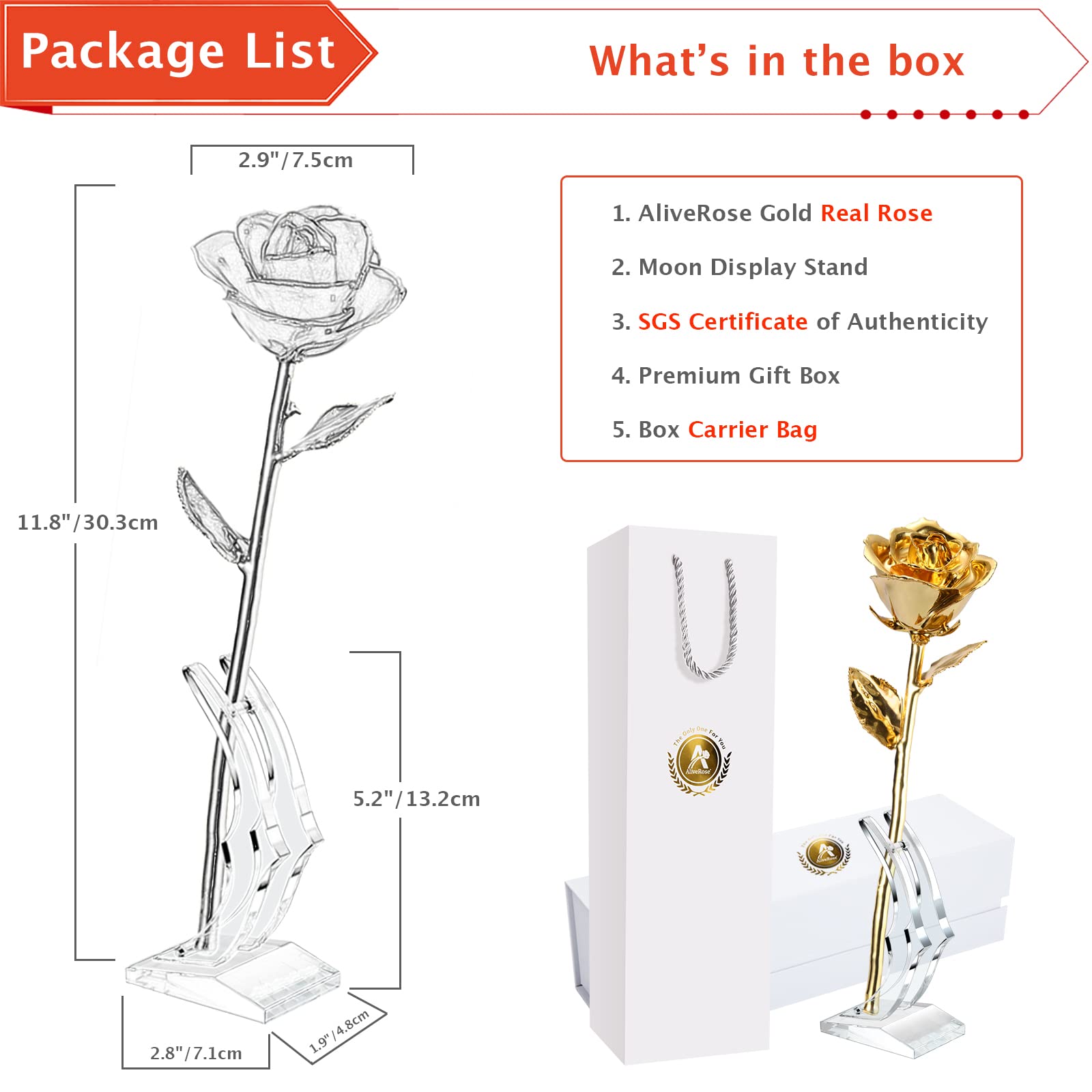 24k Gold Dipped Real Rose - Luxury Eternal Golden Rose with Stand for Anniversary, Valentine's Day, Mother's Day & Birthday Gifts | Romantic Home Decor & Wedding Centerpiece