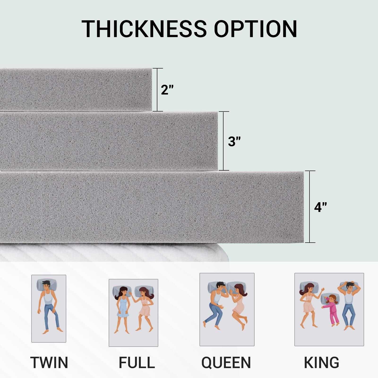 Maxzzz 4 Inch Memory Foam Mattress Topper Twin Size - Bamboo Cooling Mattress Pad with Ventilation, CertiPUR-US Certified Plush Topper for Back Pain Relief - Perfect for Guest Beds, Dorms & Home Comfort