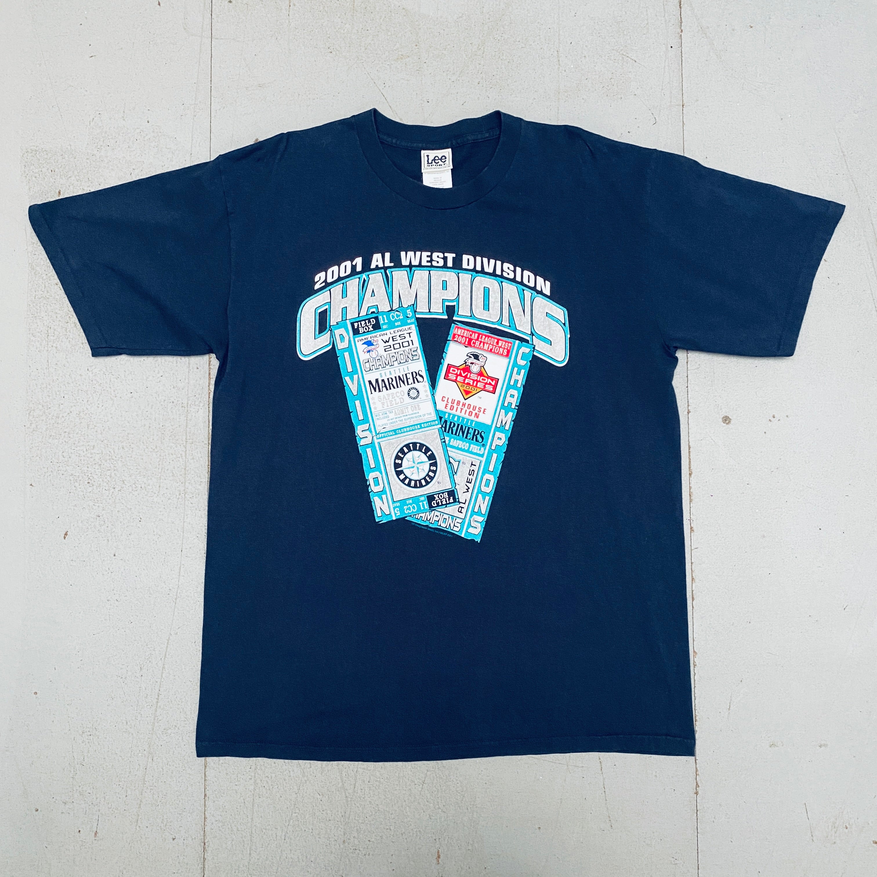 Seattle Mariners 2001 AL West Division Champions T-Shirt - XL Size | Vintage Baseball Fan Gear for Men & Women - Perfect for Games, Parties & Casual Wear