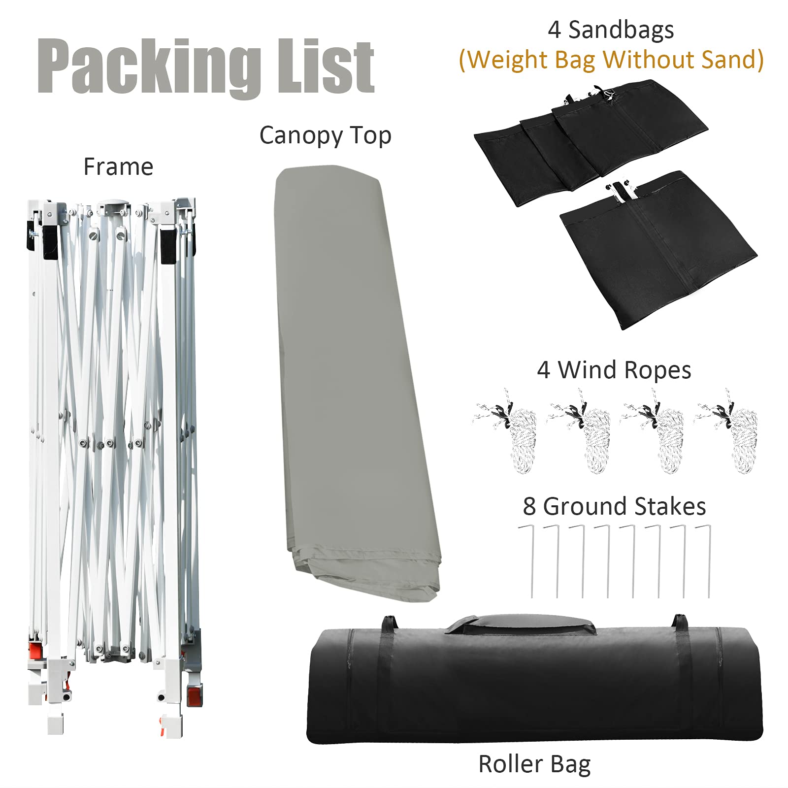 Tangkula 10x10ft Pop Up Canopy Tent - Commercial Instant Shelter with 5 Removable Zippered Sidewalls & Extended Awning - Portable Market Canopy Includes 4 Sand Bags, 8 Stakes, 4 Ropes & Carry Bag - Perfect for Outdoor Events, Farmers Markets, Beach Parties & Camping
