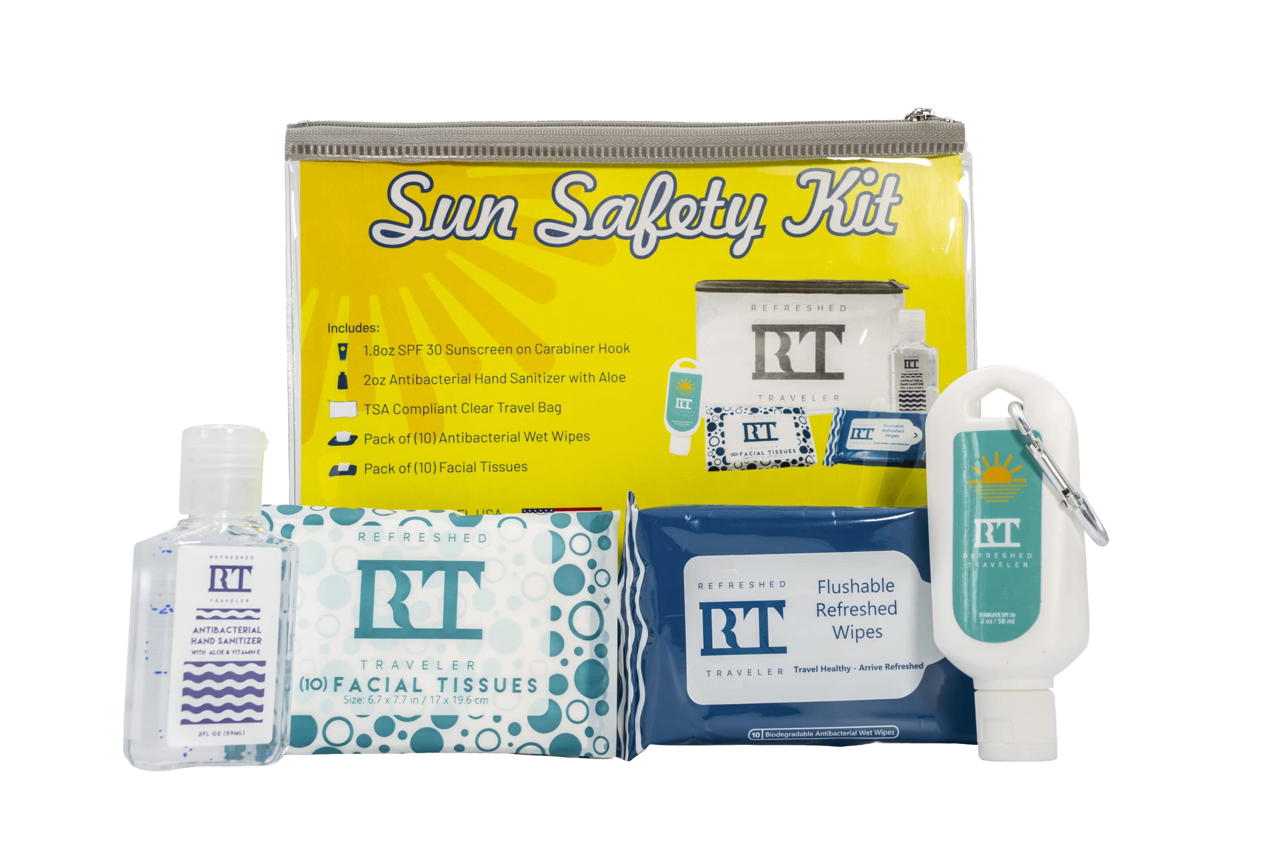 Sun Safety Kit - SPF Sunscreen, Hand Sanitizer & Travel Essentials for Beach, Camping & Outdoor Adventures