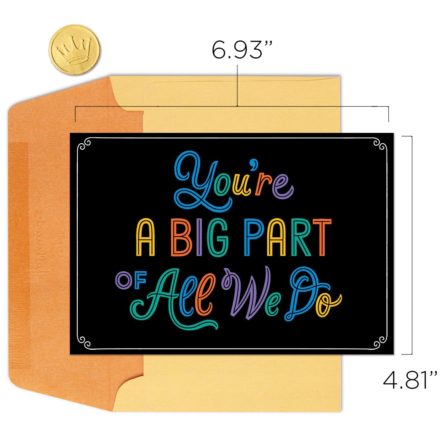 Hallmark Business Bulk 100 Pack Thank You Cards for Employees (You're a Big Part) - 5 x 7 Inch Blank Inside Greeting Cards with Envelopes - Perfect for Employee Appreciation, Corporate Gifts & Office Recognition