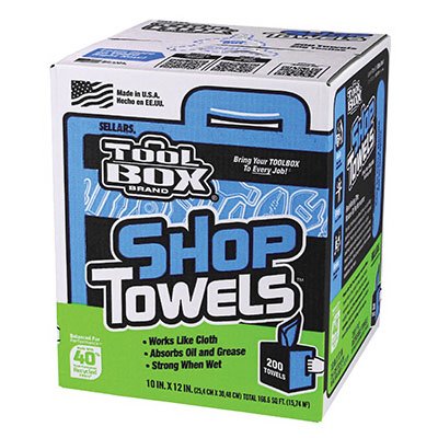 200 Count Blue Shop Towels - Heavy Duty Industrial Rags for Cleaning, Workshop, Garage & Automotive Use