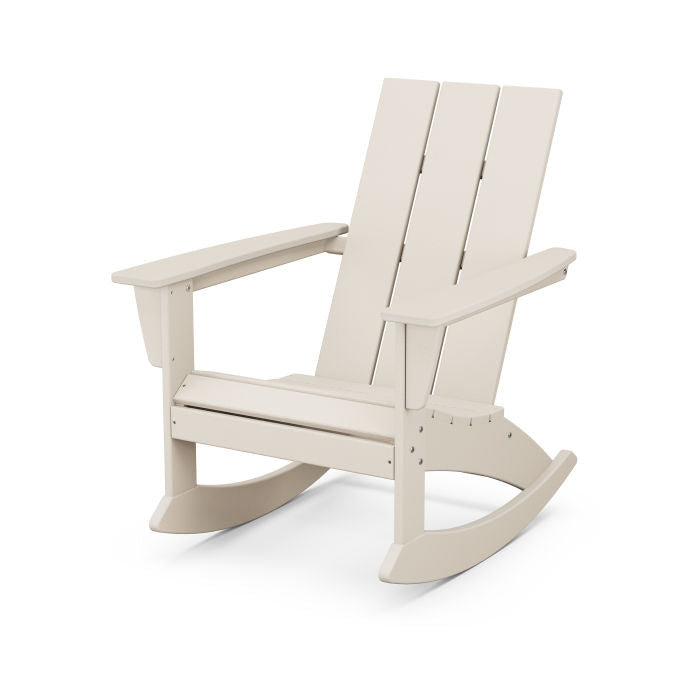 POLYWOOD Modern Adirondack Rocking Chair - Durable Outdoor Furniture for Patio, Garden & Poolside Relaxation | All-Weather Resin Wicker Design | Comfortable Rocking Motion | Perfect for Backyard, Deck or Porch