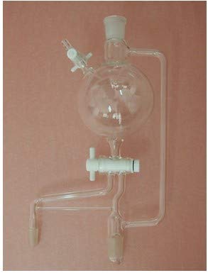 GOWE 250ml Solvent Distillation Head with High Vacuum Valve - Borosilicate Glass Lab Distillation Apparatus for Chemistry Experiments & Essential Oil Extraction