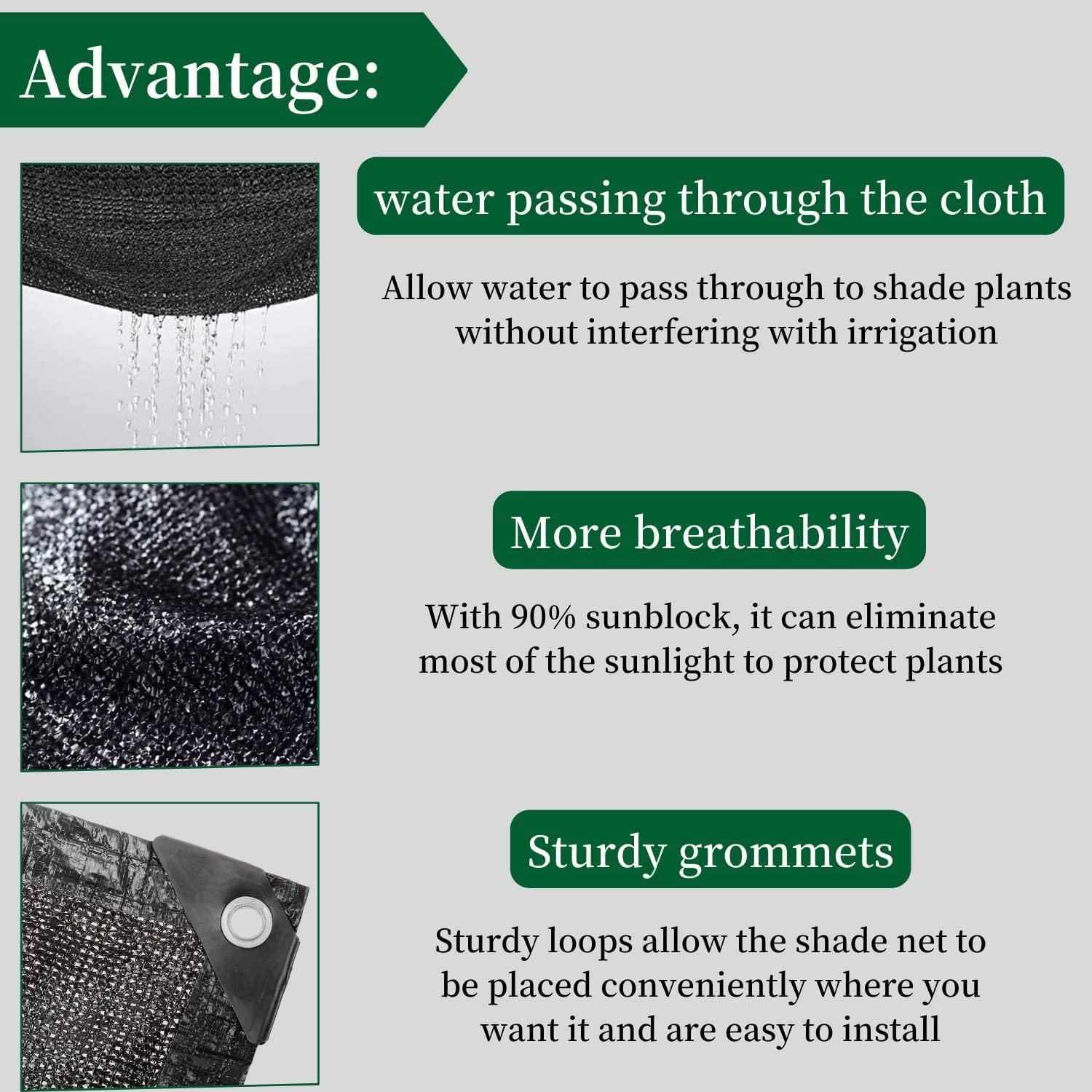 70% Shade Cloth 6x10 FT - UV Resistant Sunblock Garden Mesh with Grommets & 10 Ball Bungees - Green Shade Netting for Plants, Greenhouse, Patio, Chicken Coop, Pool Cover - Perfect for Outdoor Sun Protection & Gardening Needs