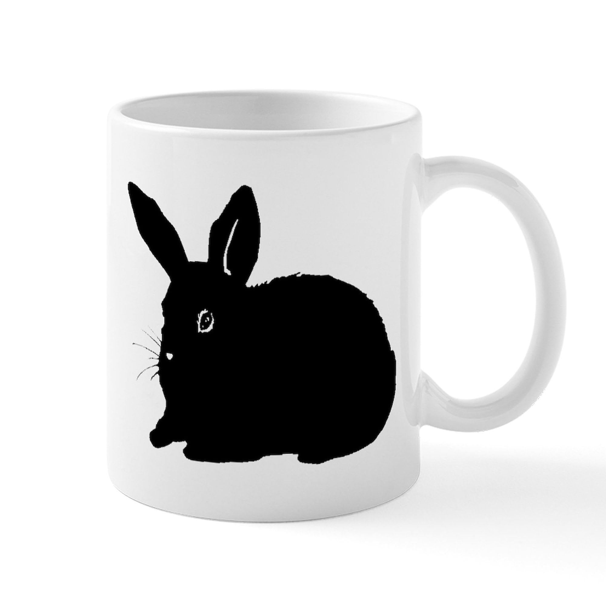 Bunny Silhouette Ceramic Coffee Mug 11 oz (325 ml) - Perfect for Tea, Hot Chocolate & Office Use - Cute Easter Gift Idea