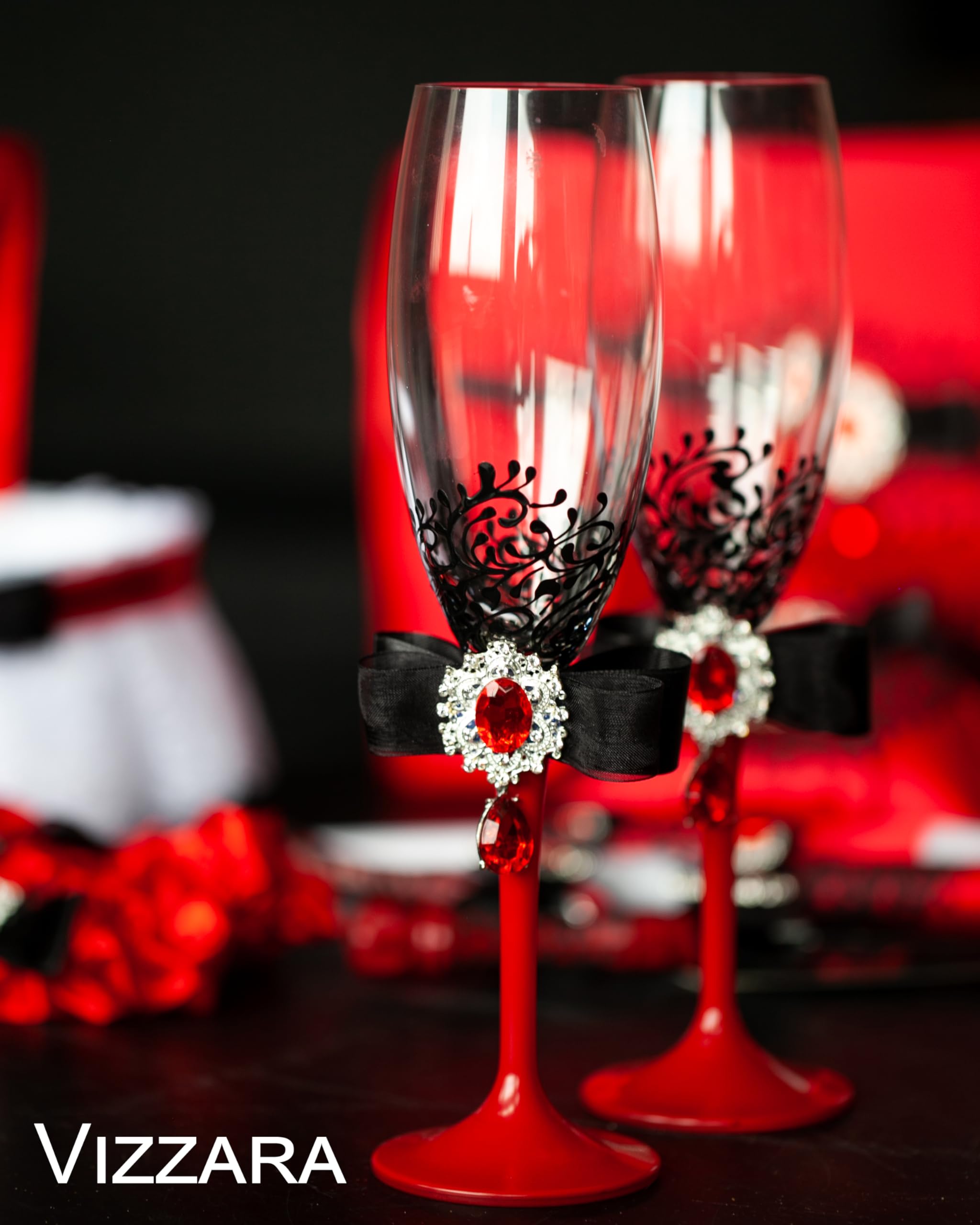 Red and Black Wedding Ring Bearer Pillow - Elegant Ring Holder for Ceremonies, Bridal Accessories, and Wedding Decor - Perfect for Traditional and Modern Weddings