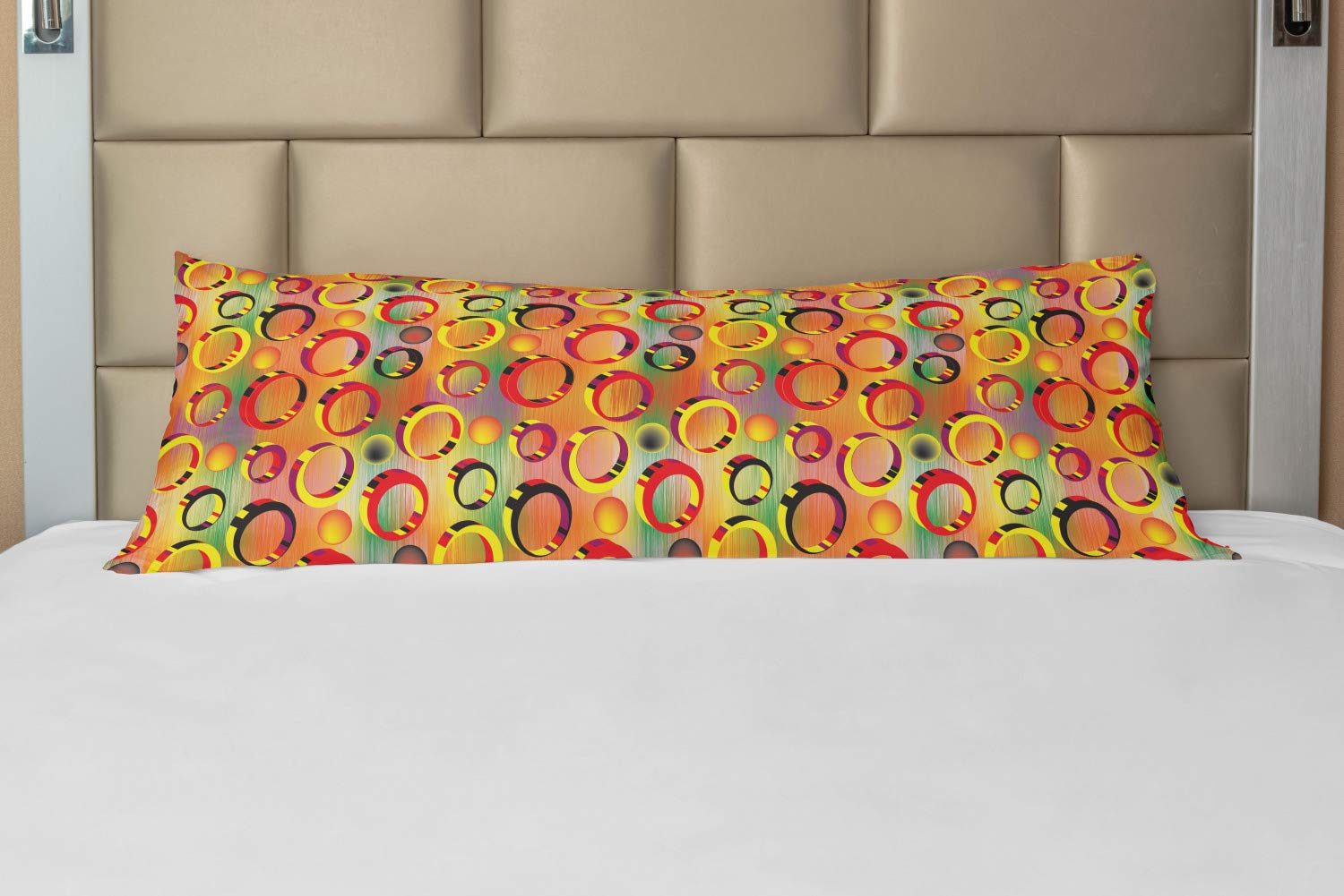 Ambesonne 3D Vibrant Colorful Body Pillow Case Cover with Zipper - 21