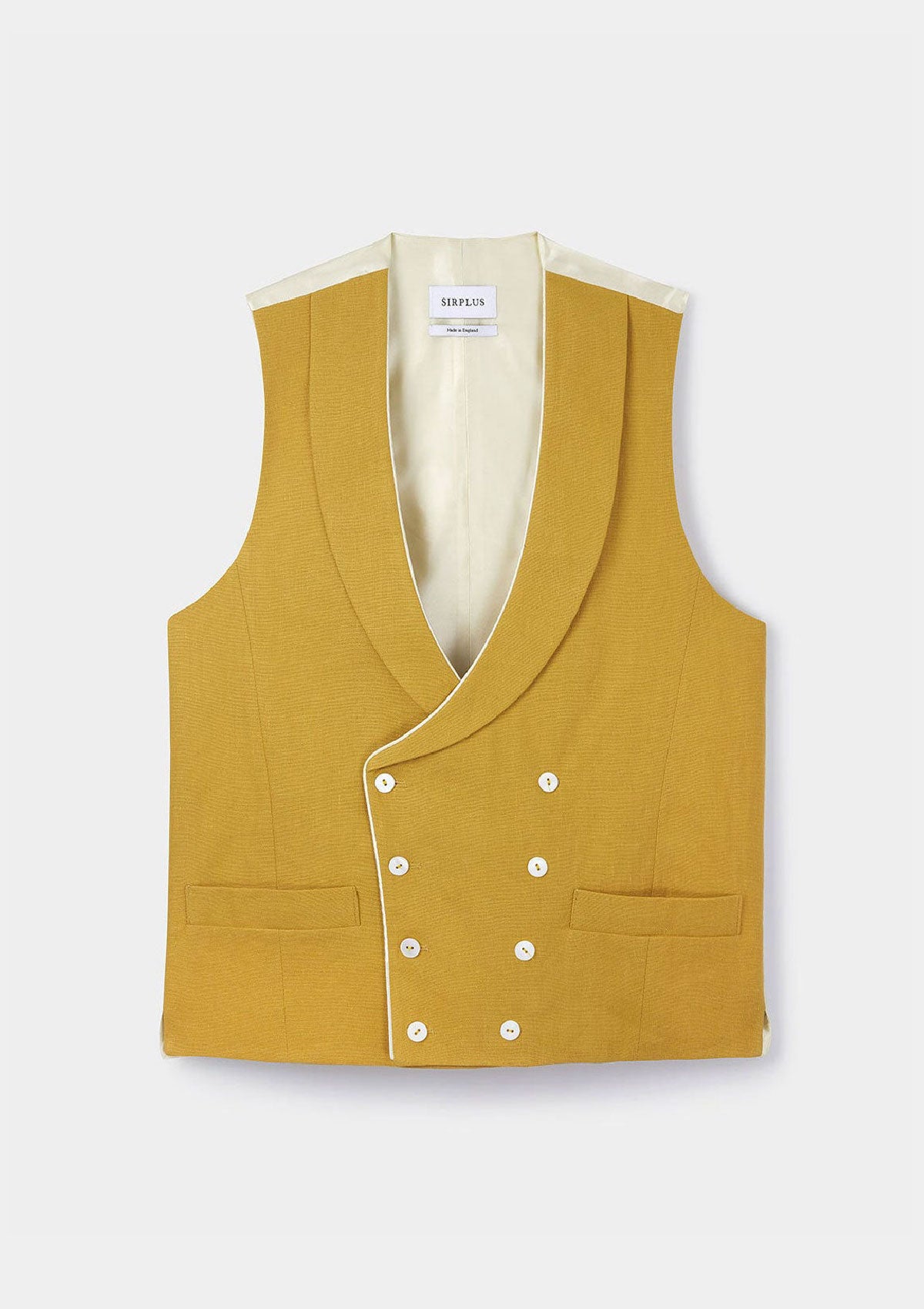 Stylish Mustard Shawl Lapel Double Breasted Waistcoat Vest for Men - Perfect for Weddings, Business Meetings & Formal Events