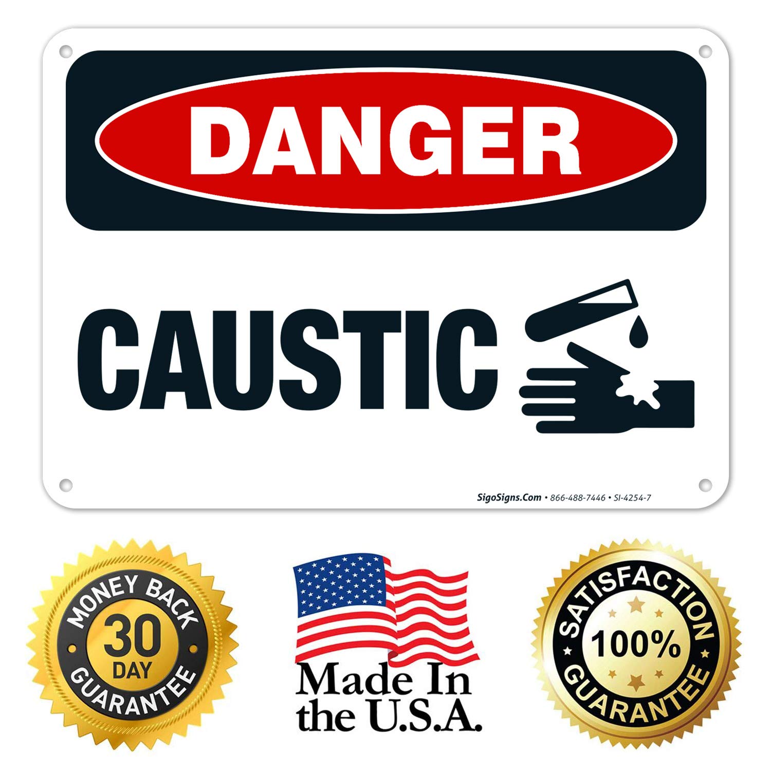 Danger Sign - OSHA Compliant, 10x7 Inches, Rust-Free .040 Aluminum, Fade Resistant for Indoor & Outdoor Use - Made in USA | Perfect for Construction Sites, Warehouses, and Hazardous Areas