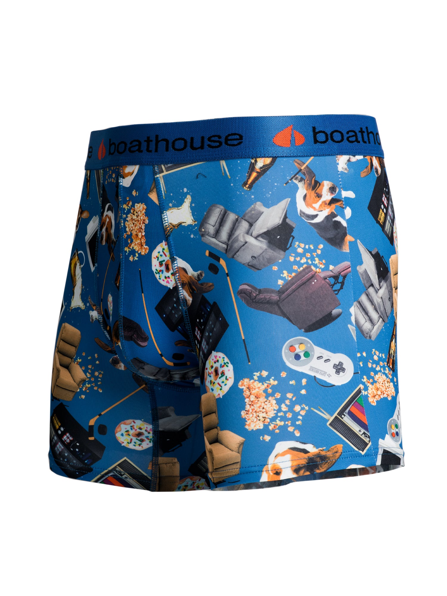 BOATHOUSE NOVELTY BOXER BRIEFS - COUCH POTATO PRINT - COMFY MEN'S UNDERWEAR - CLEARANCE SALE - Perfect for Loungewear, Gifts & Casual Wear