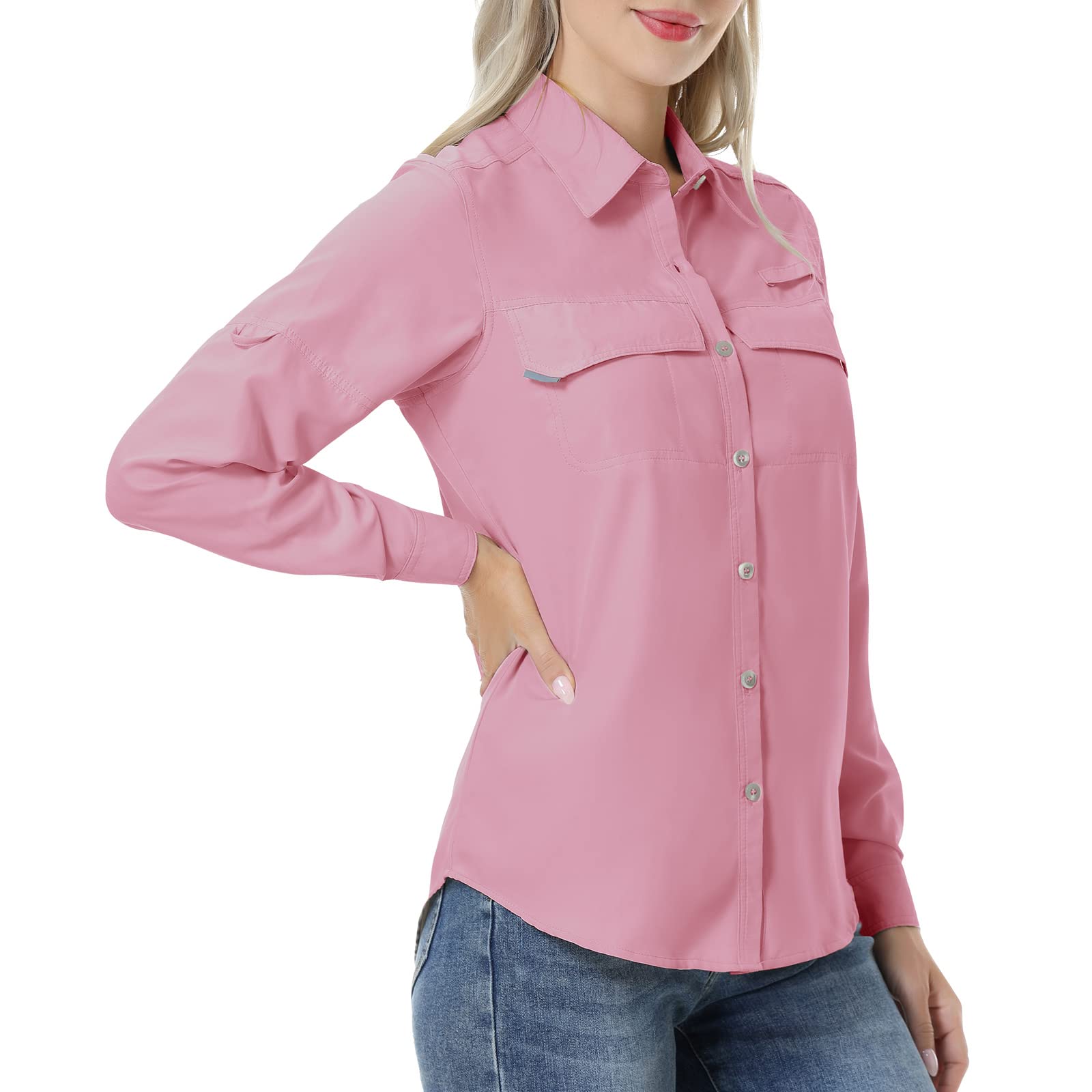 Women's UPF 50+ Sun Protection Long Sleeve Shirt - Breathable Fishing, Hiking & Safari Shirt for Outdoor Adventures | UV Blocking Rash Guard for Beach, Camping & Travel