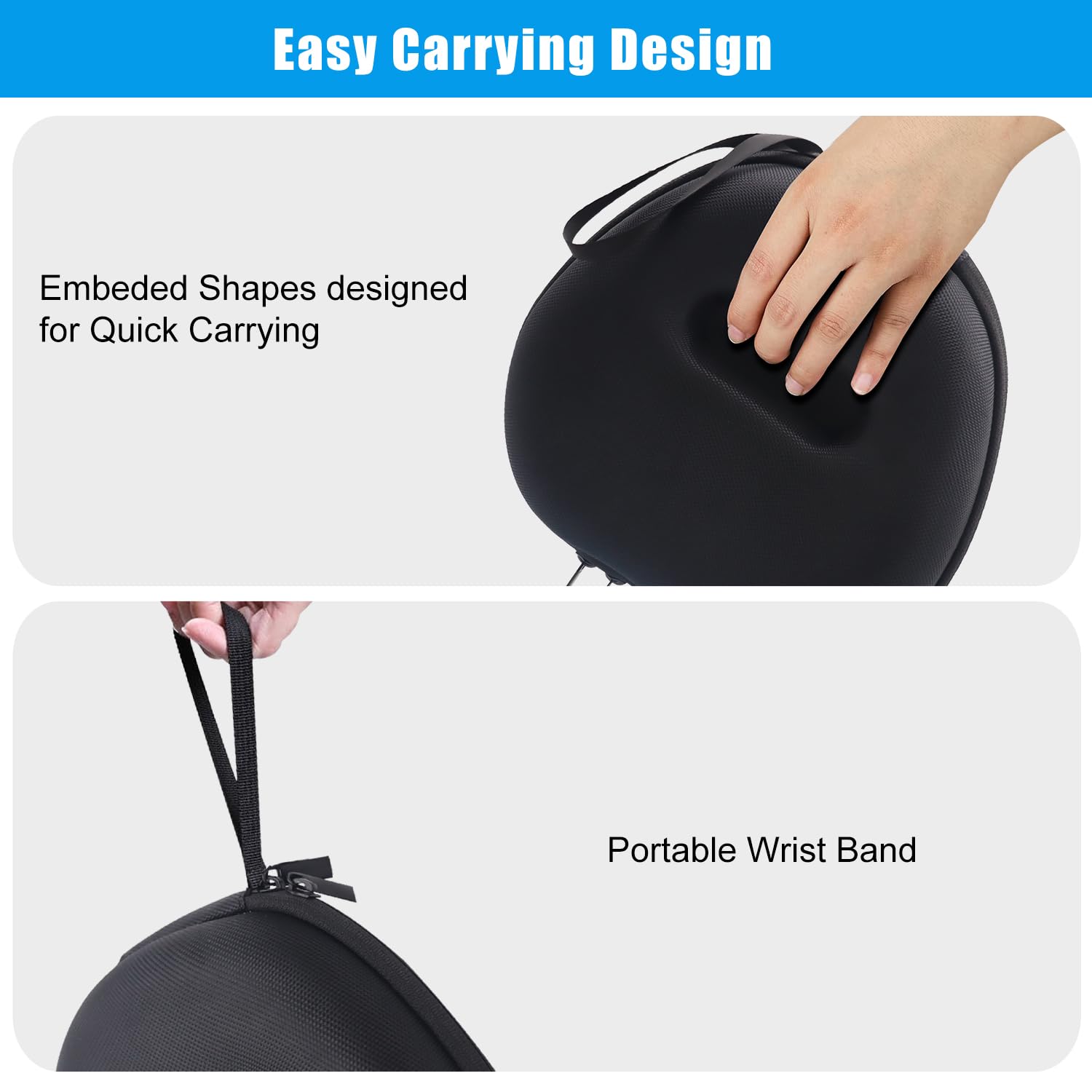 Sony WH-CH720N/WH-CH520 Headphone Case - Protective Travel Storage Bag for WH-CH720N/WH-CH520 & AirPods Max Headphones (Black) | Perfect for Travel, Commuting & Home Storage